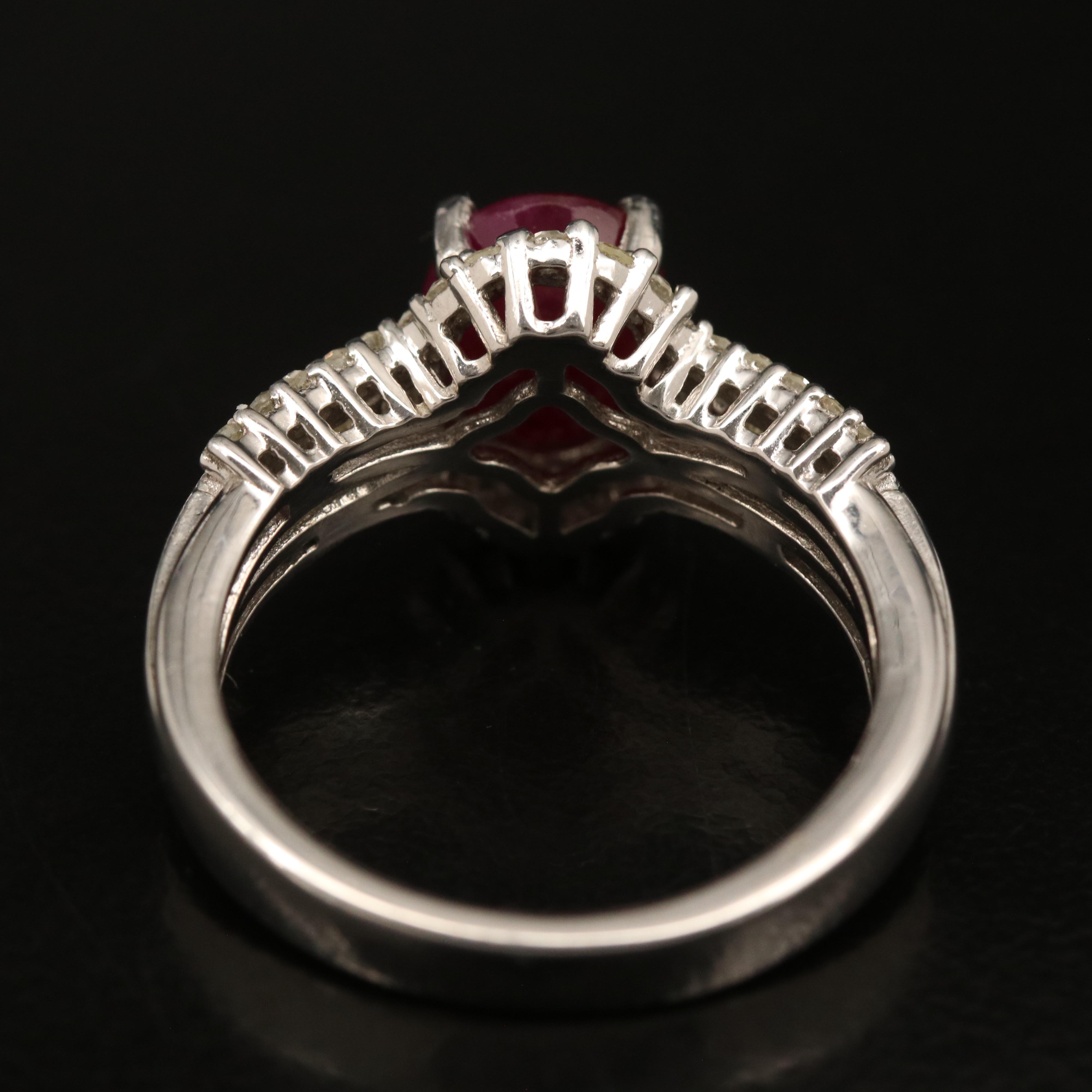 Sterling Ruby and Diamond Ring