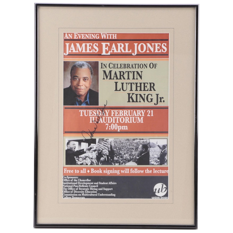 James Earl Jones Signed Martin Luther King Jr. Book Signing Promotional Poster