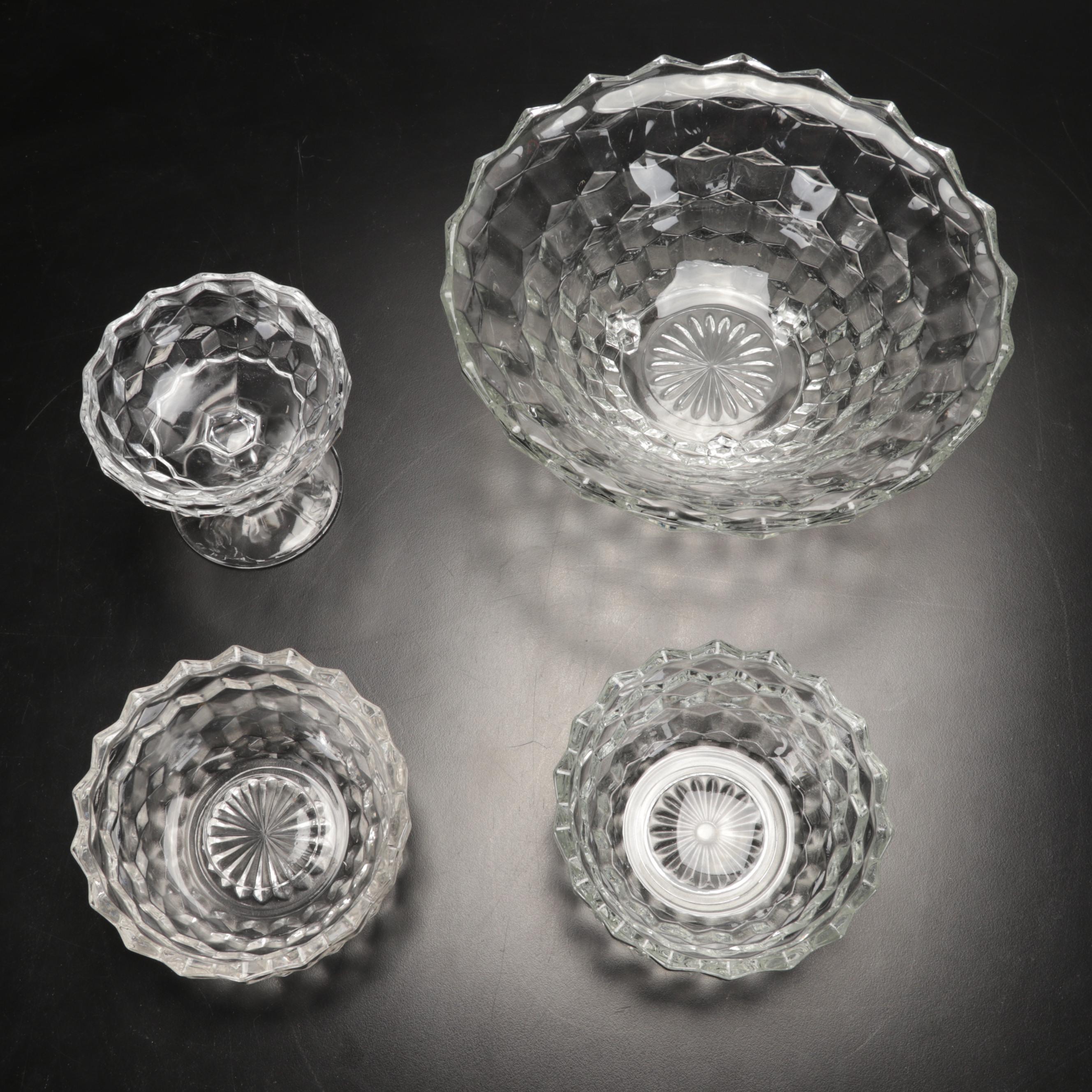 Fostoria "American Clear" Glass Serveware and Drinkware, Early to Mid 20th C.