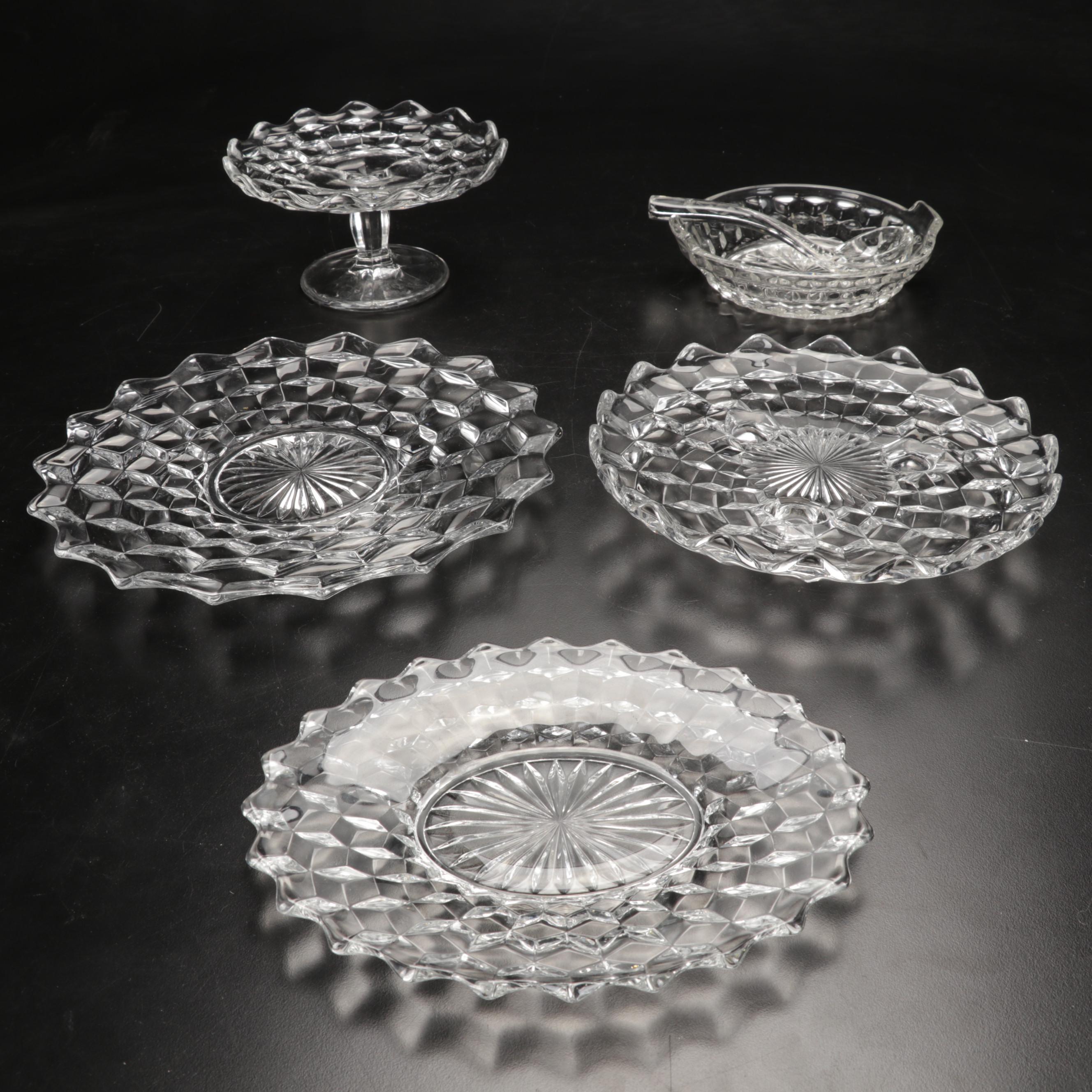 Fostoria "American Clear" Glass Serveware and Drinkware, Early to Mid 20th C.