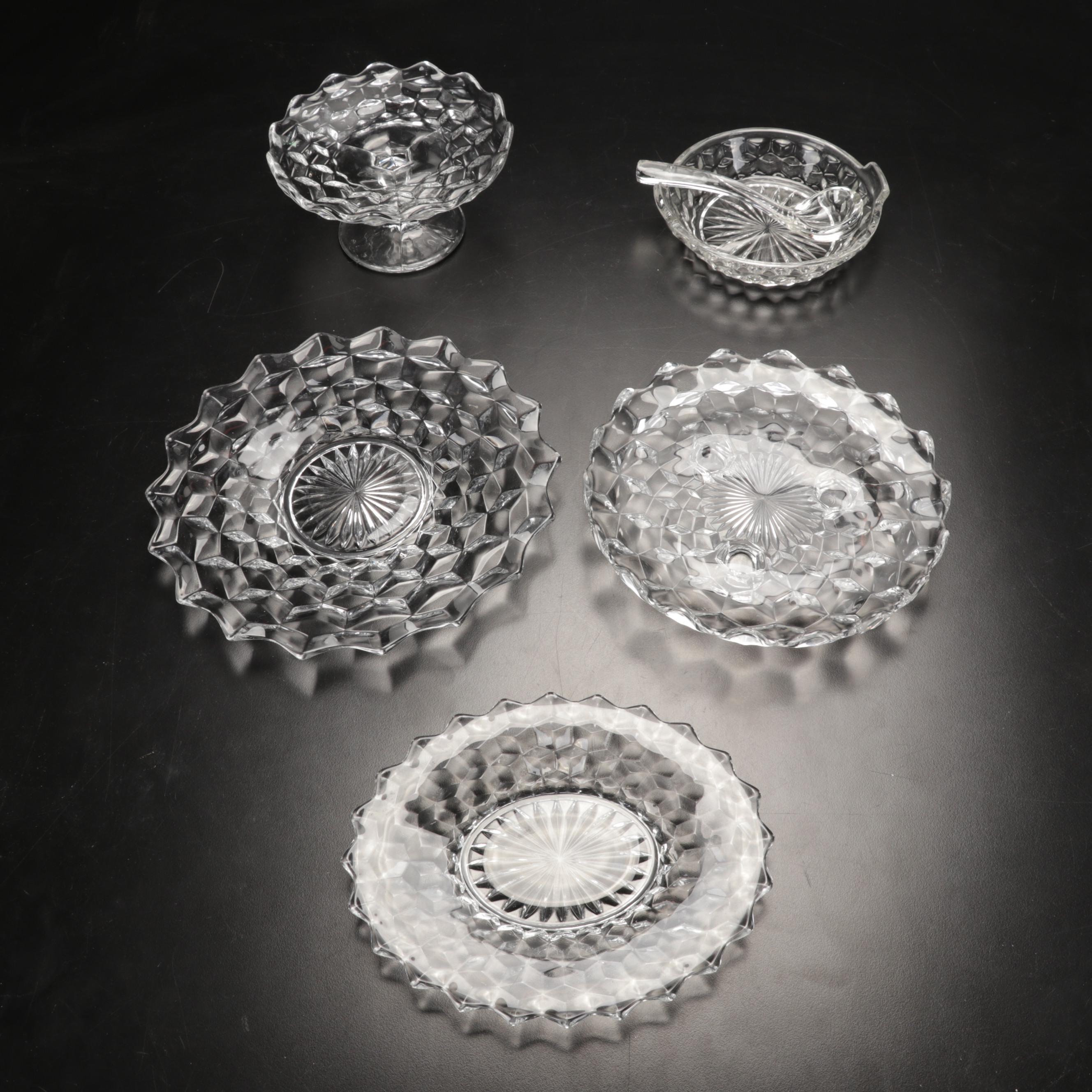 Fostoria "American Clear" Glass Serveware and Drinkware, Early to Mid 20th C.