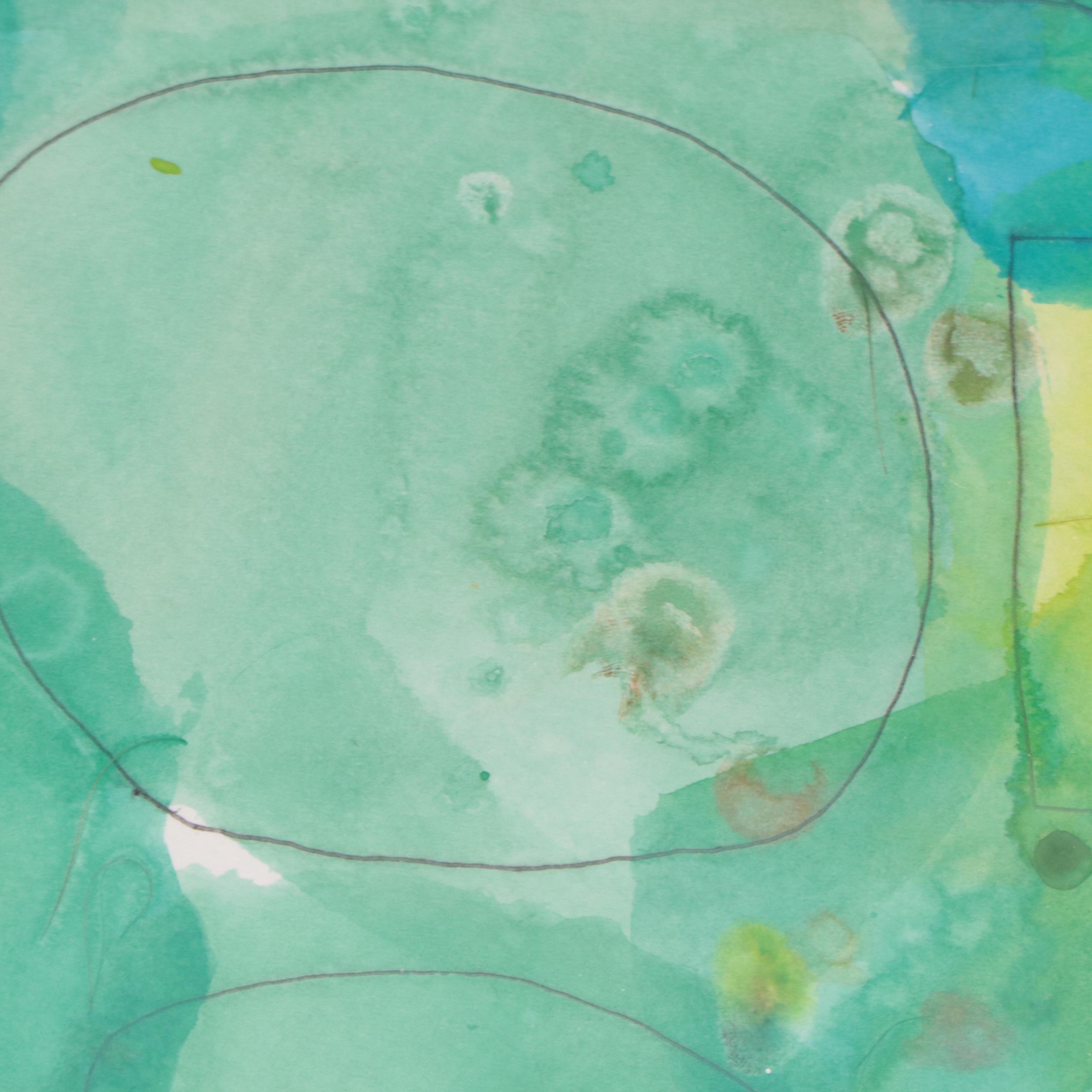 Abstract Geometric Watercolor and Ink Composition