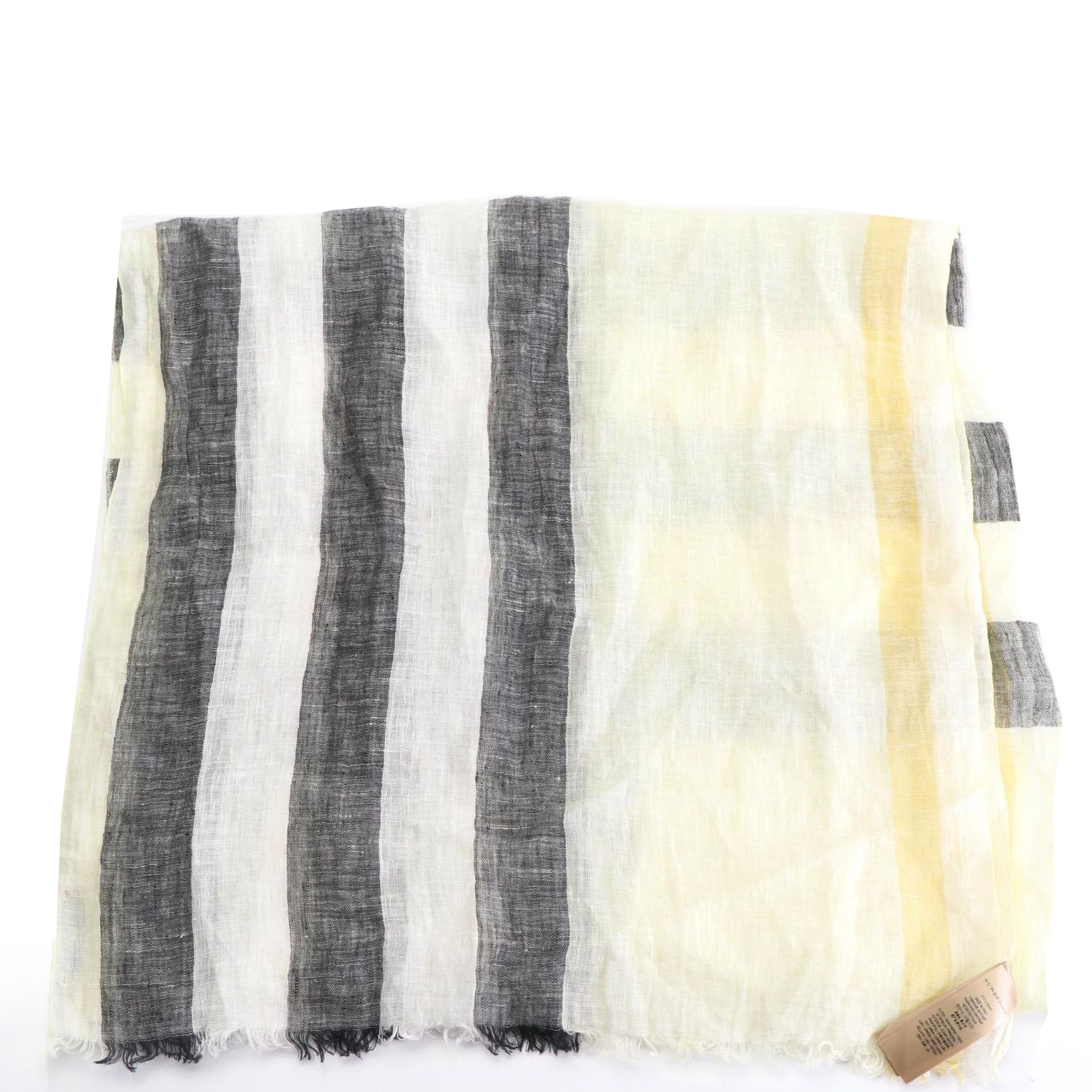 Burberry Lightweight Nova Check Fringe Scarf in Linen