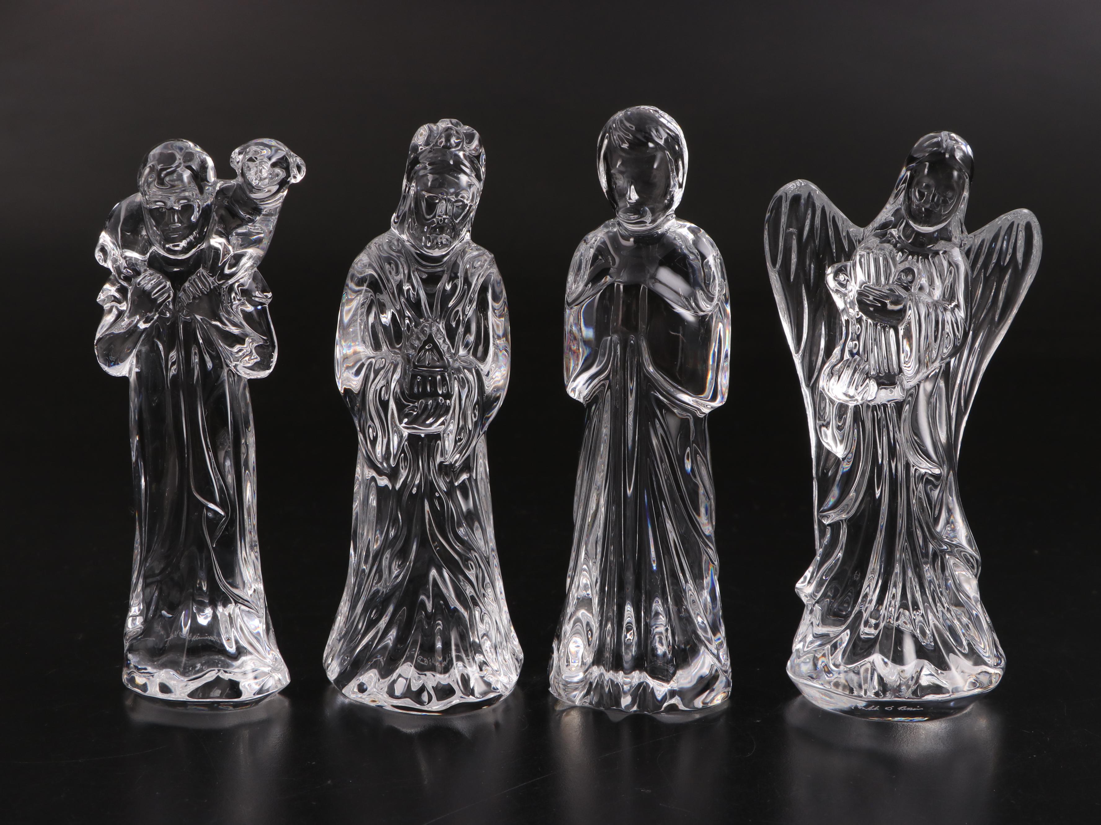 Waterford Crystal Nativity Scene Figurines Including "Holy Family"