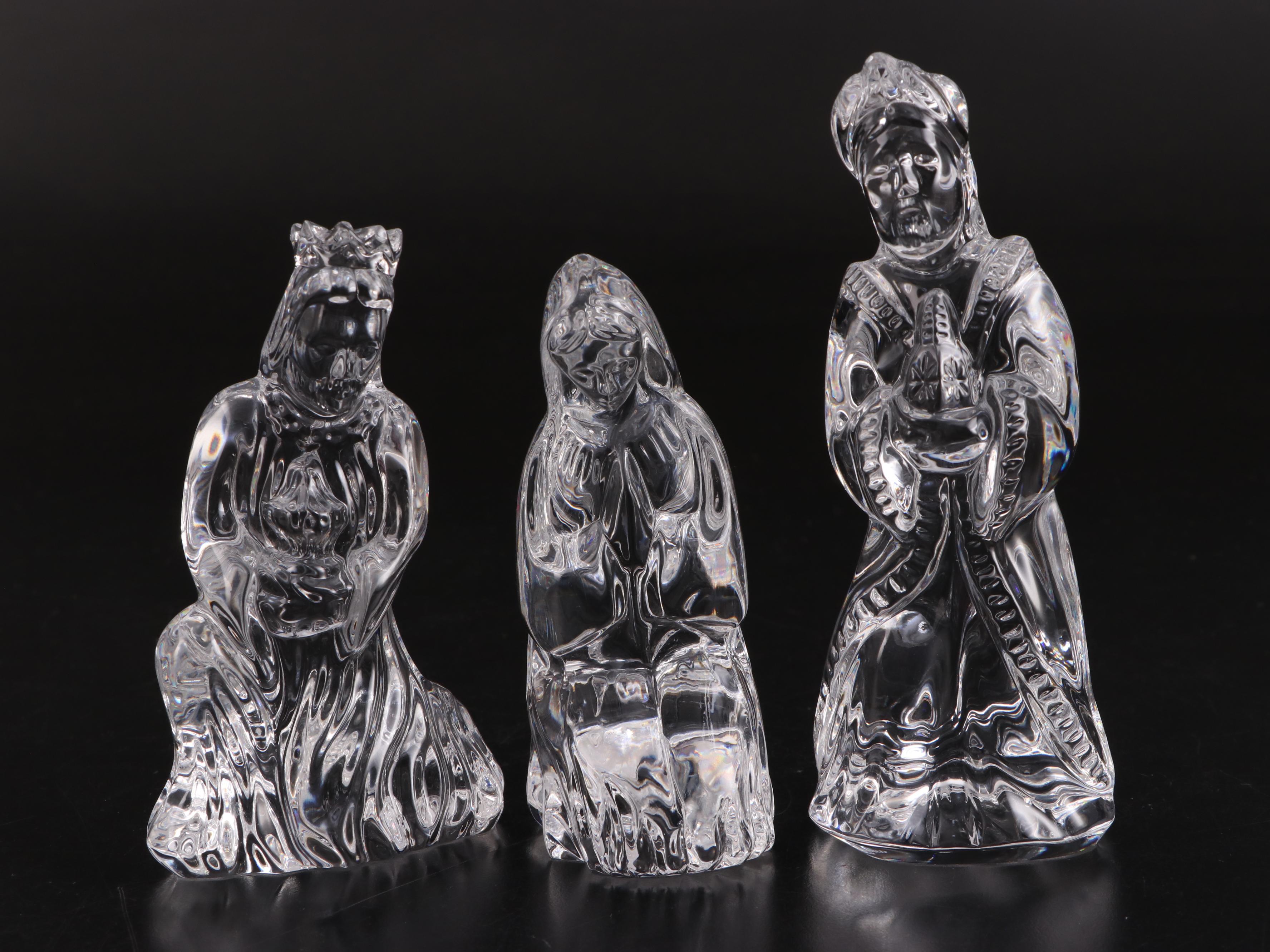 Waterford Crystal Nativity Scene Figurines Including "Holy Family"