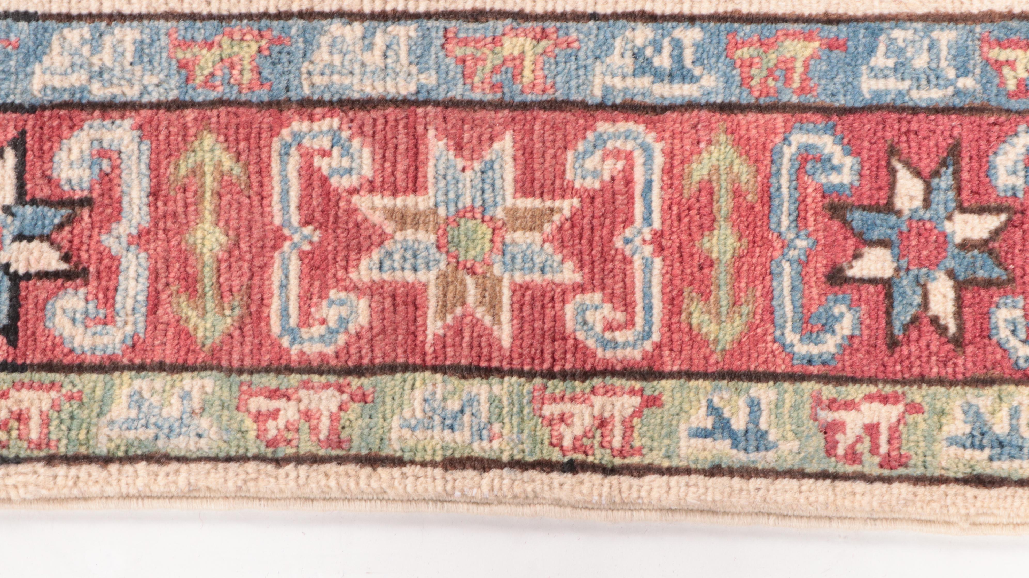 2'8 x 3'10 Hand-Knotted Pakistani Kazak Style Accent Rug