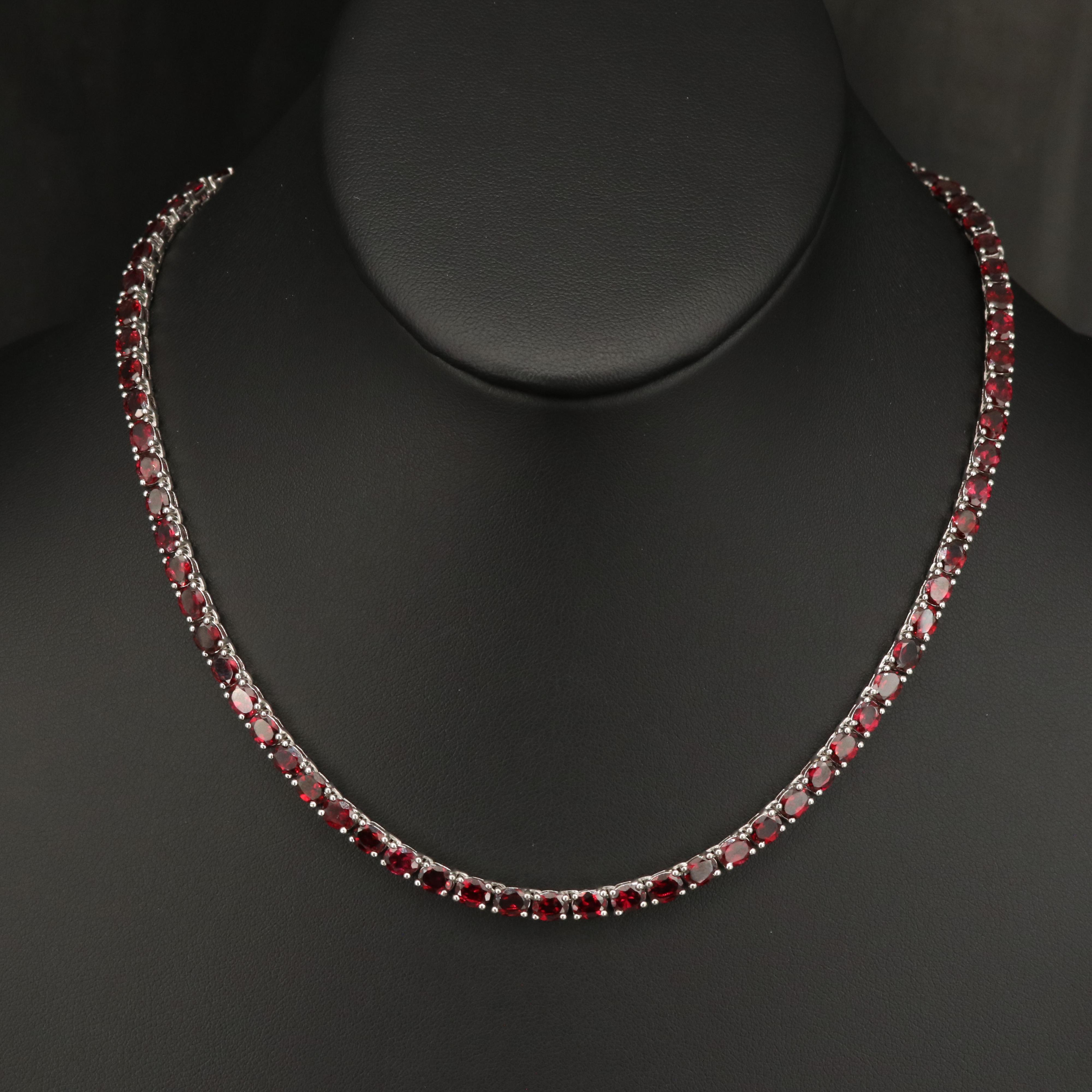 Sterling Garnet Necklace