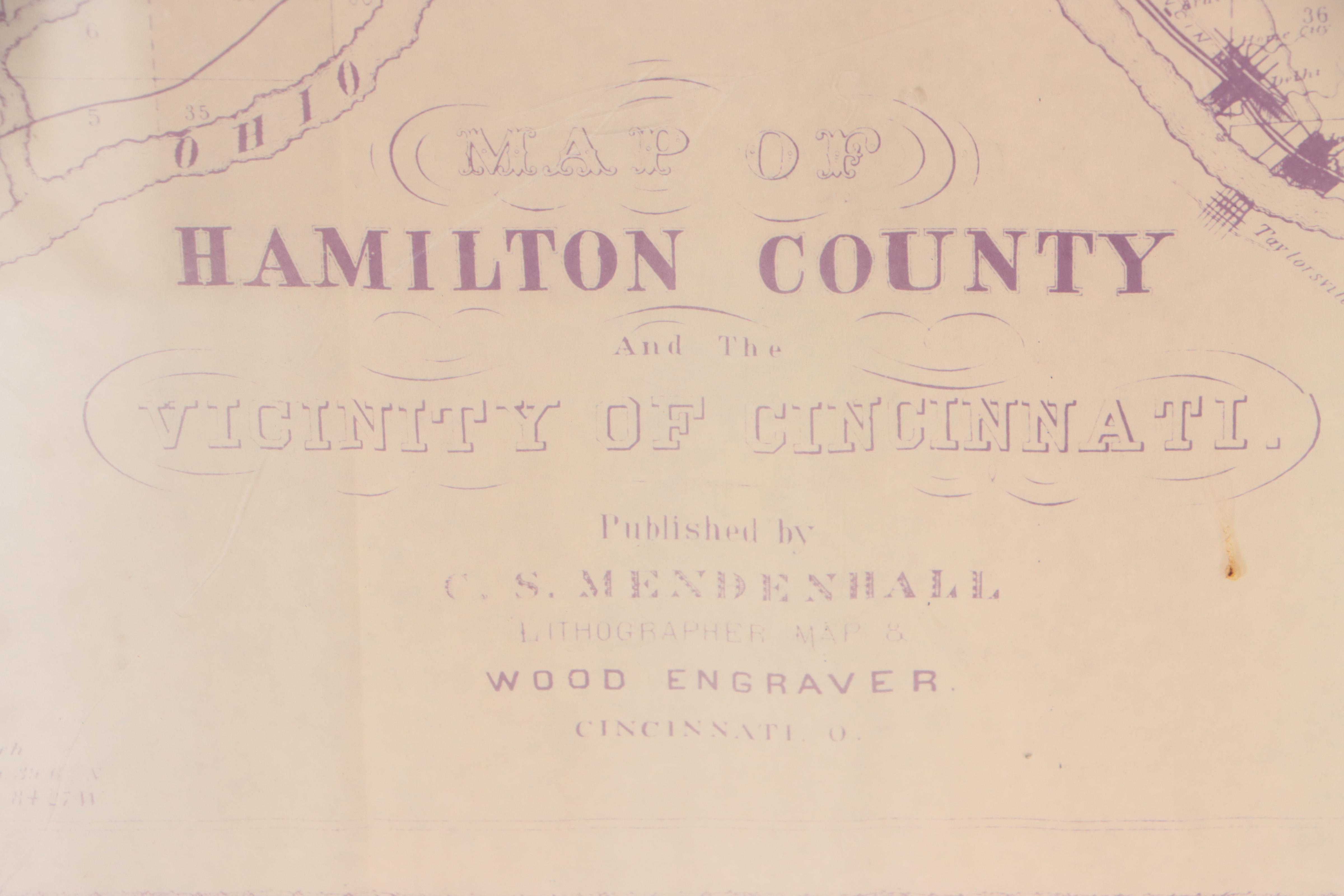 C. S. Mendenhall Lithograph Map of Hamilton County, Circa 1900