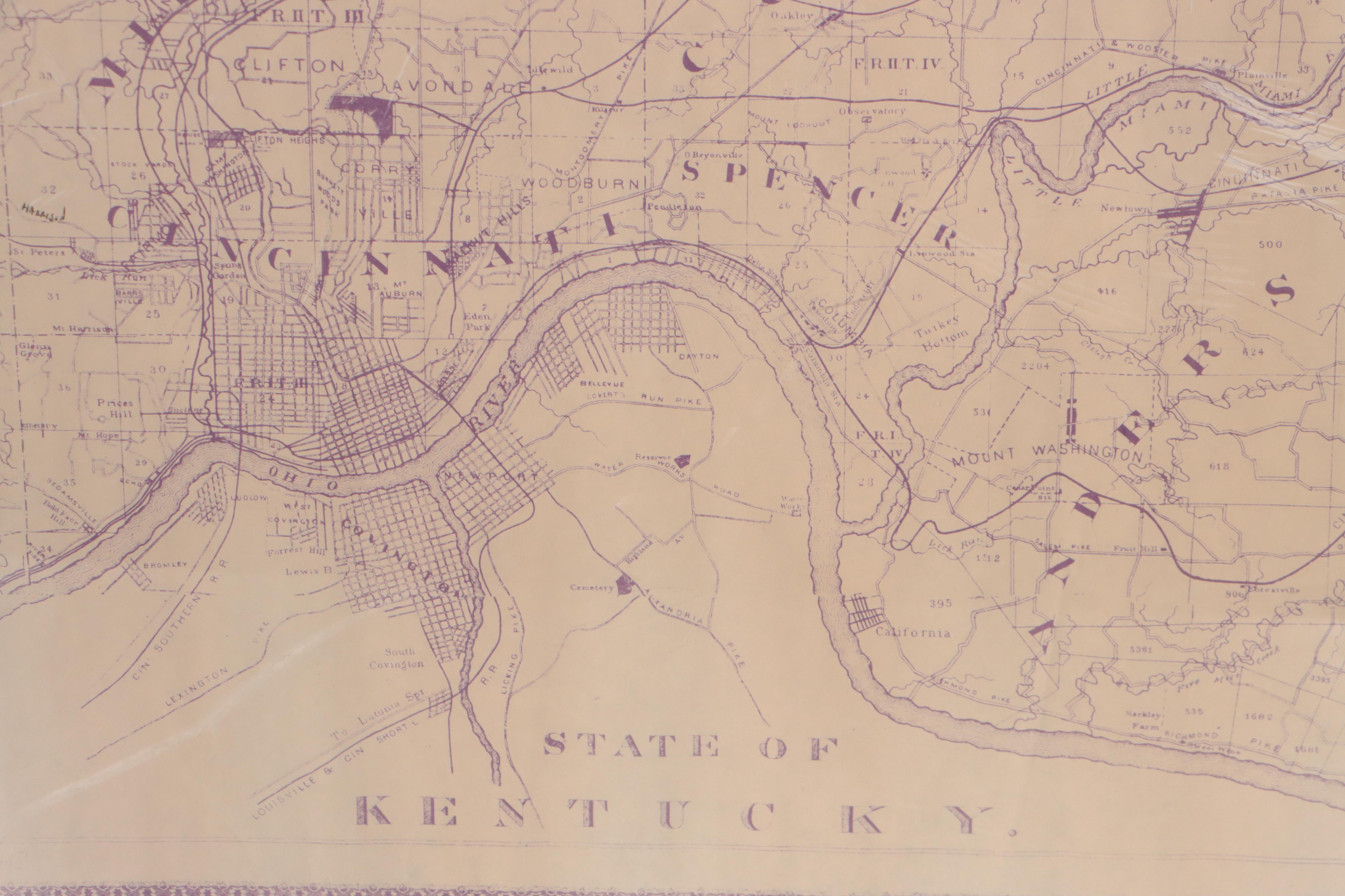 C. S. Mendenhall Lithograph Map of Hamilton County, Circa 1900