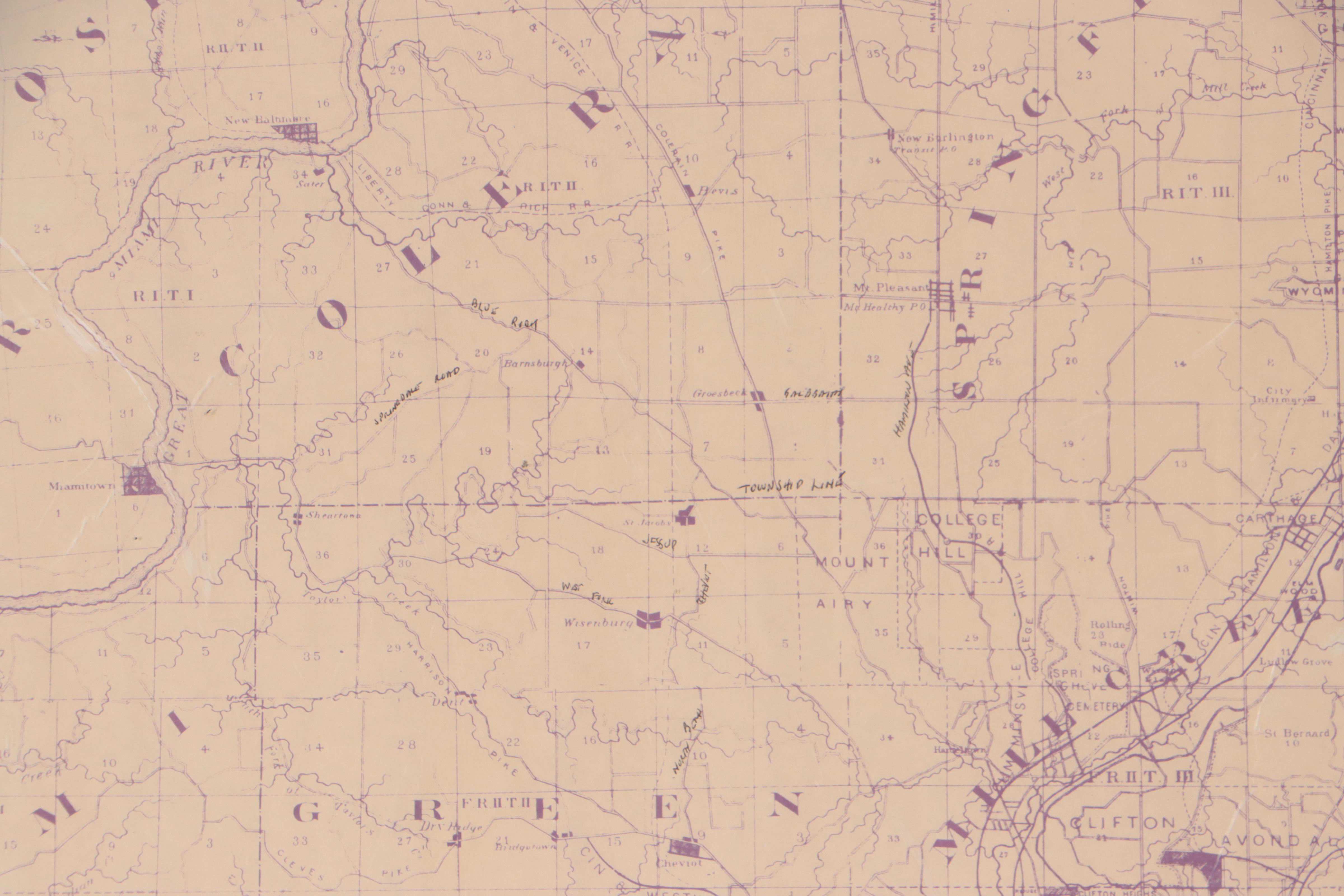 C. S. Mendenhall Lithograph Map of Hamilton County, Circa 1900