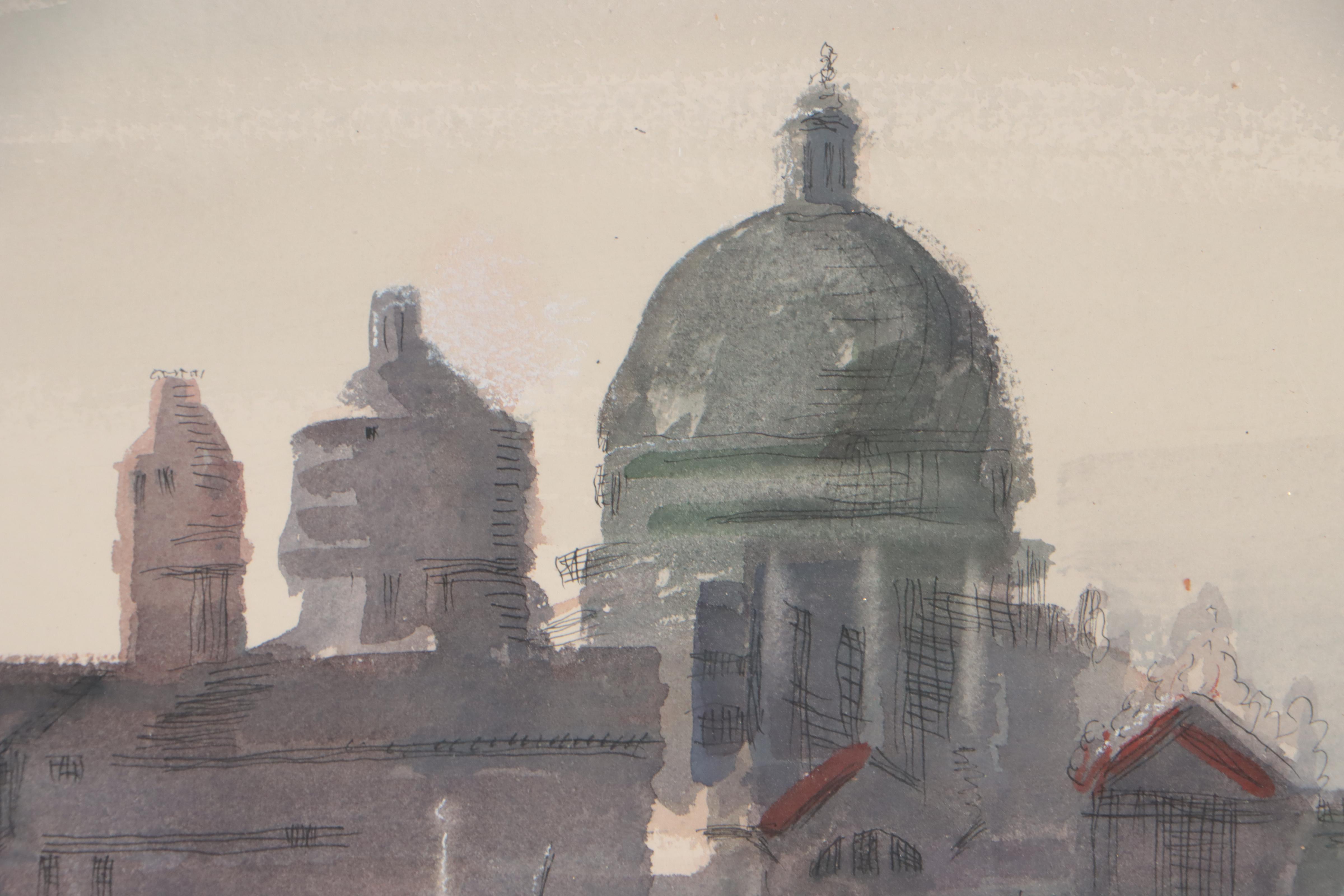 Orville Carroll Watercolor Painting "Venice," 1970