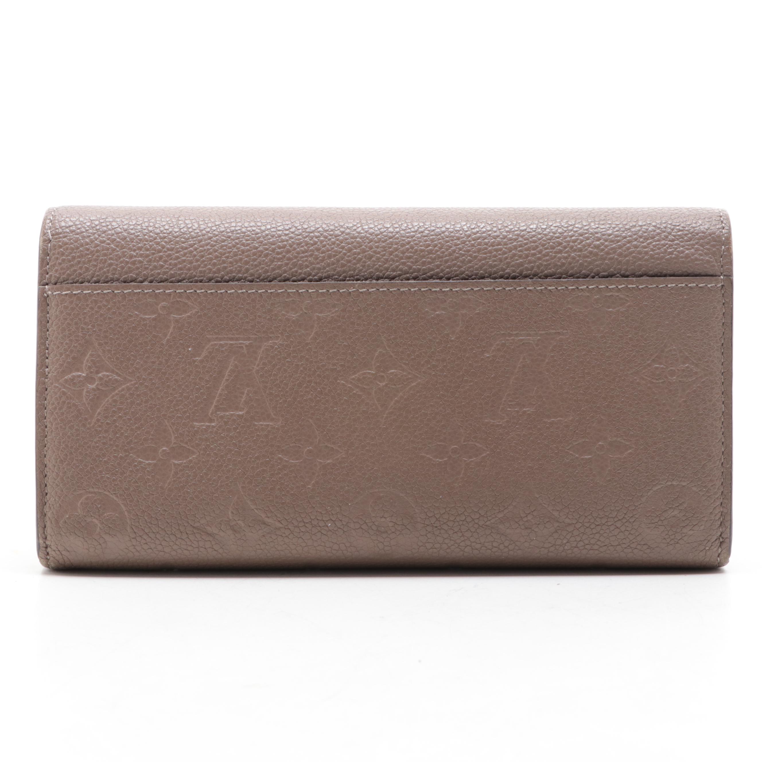 Louis Vuitton Sarah Wallet in Turtledove Empreinte Leather