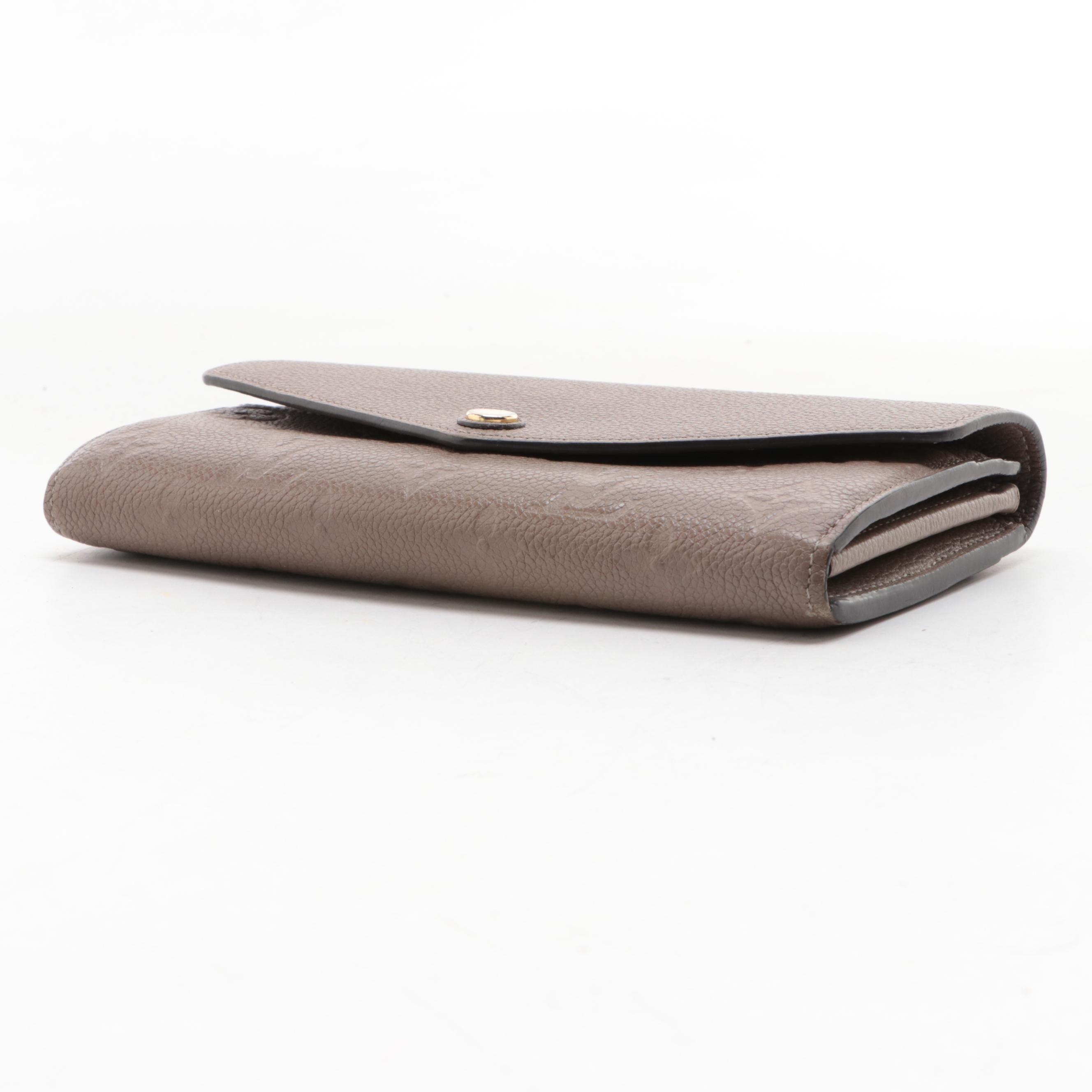 Louis Vuitton Sarah Wallet in Turtledove Empreinte Leather