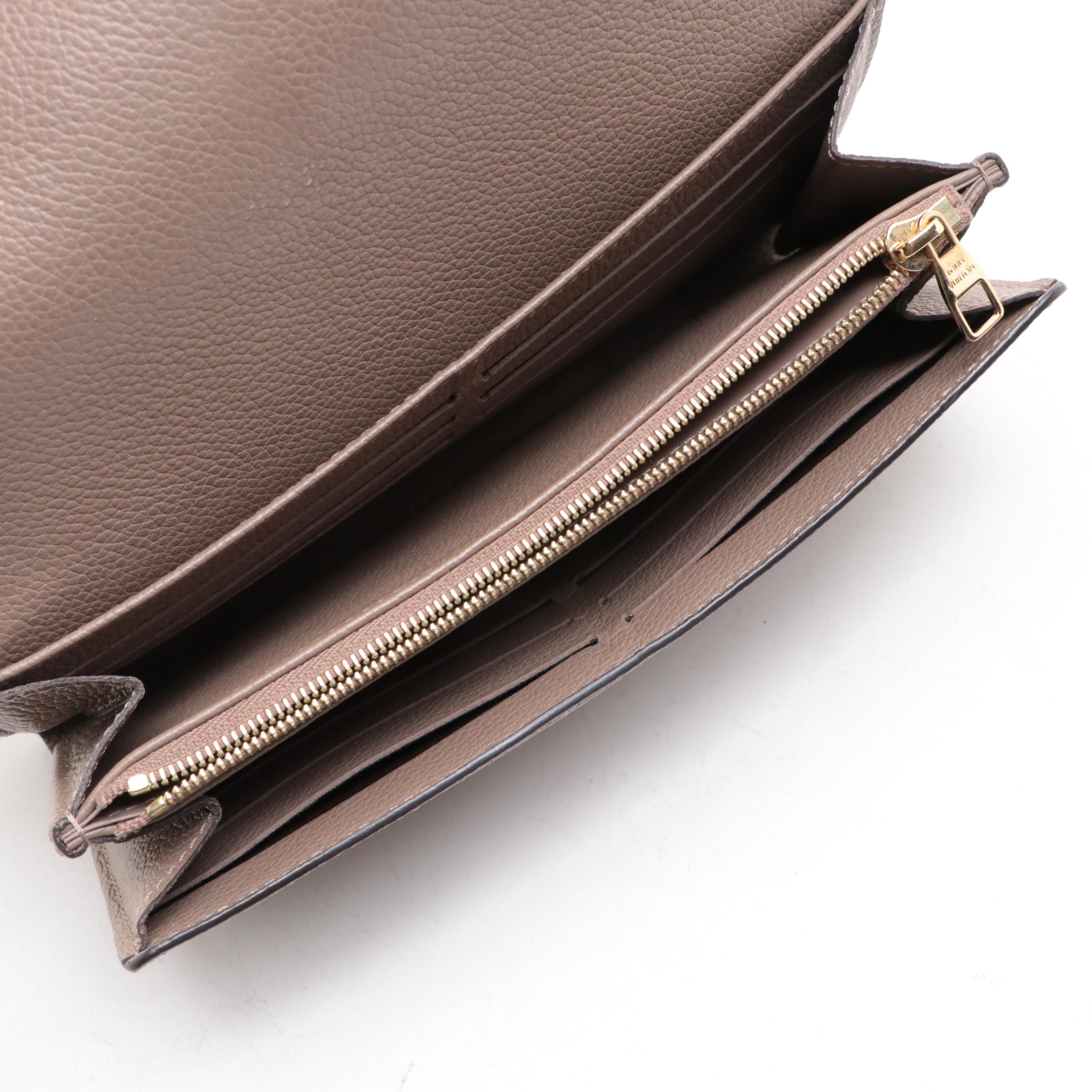 Louis Vuitton Sarah Wallet in Turtledove Empreinte Leather