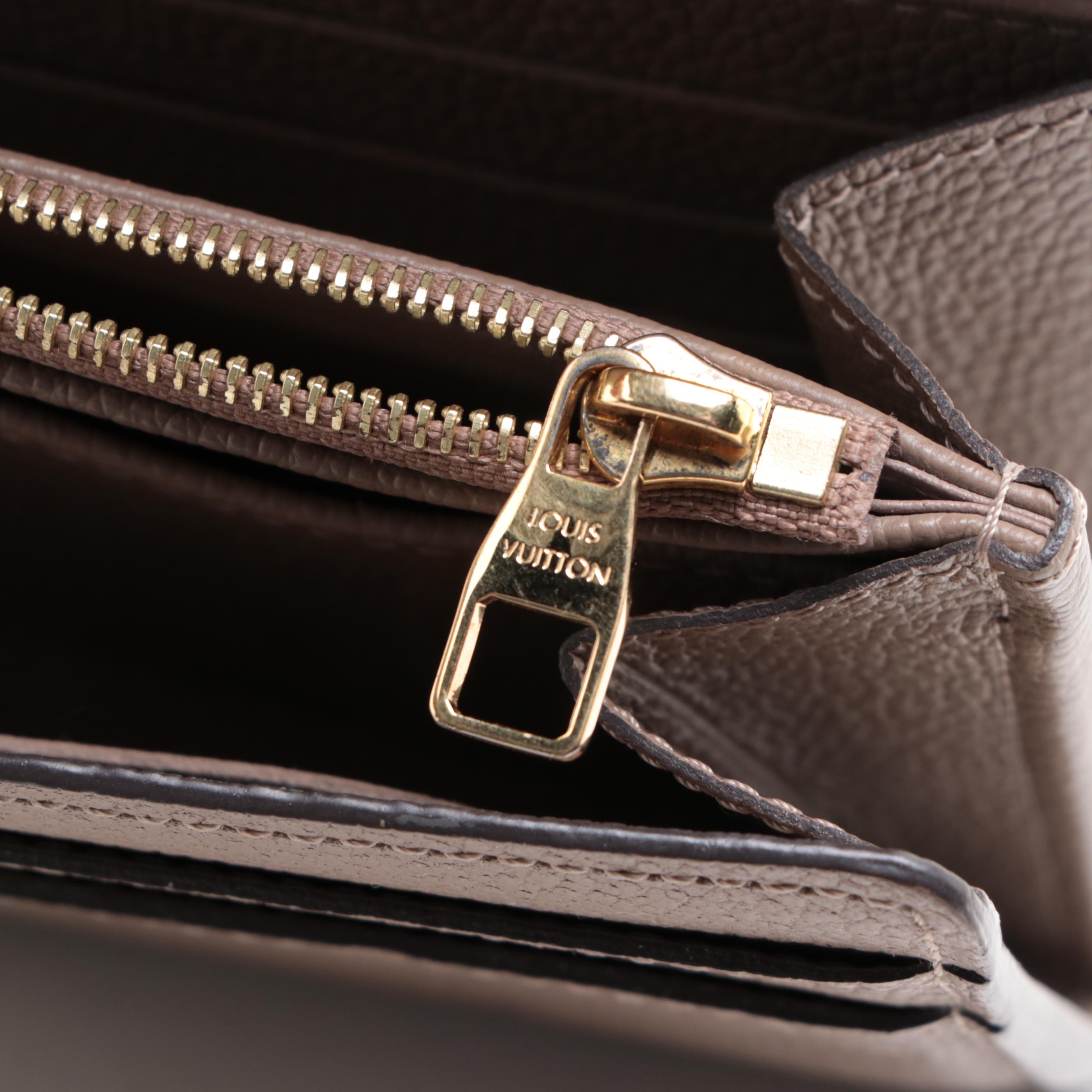 Louis Vuitton Sarah Wallet in Turtledove Empreinte Leather