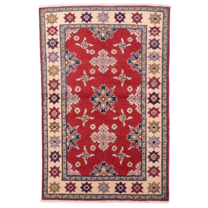 3'3 x 5' Hand-Knotted Pakistani Kazak-Style Area Rug