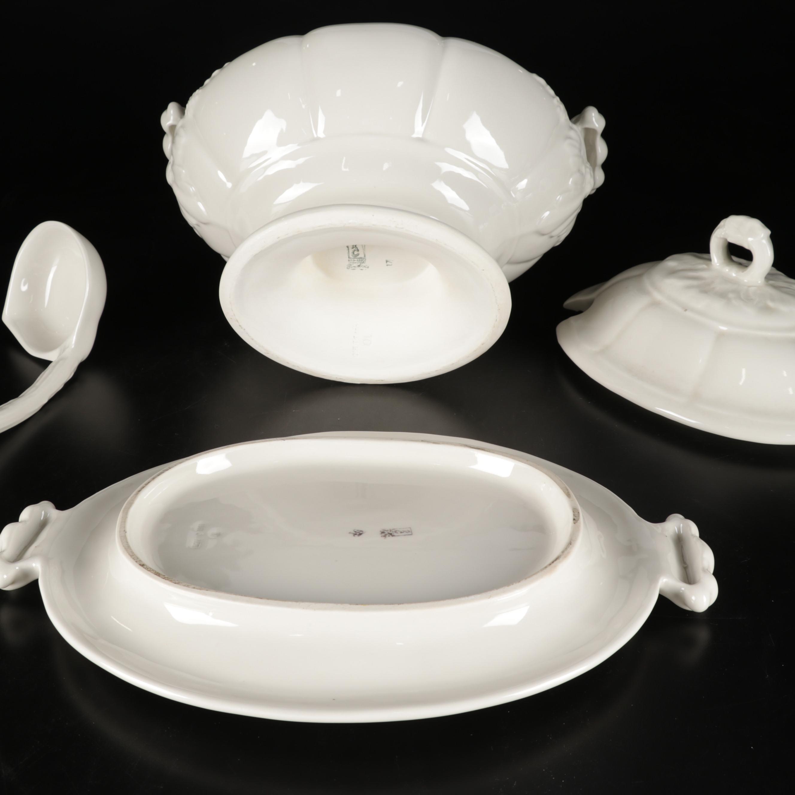 Red Cliff Pottery "Grape" Ironstone Soup Tureen on Platter, 1958-1978