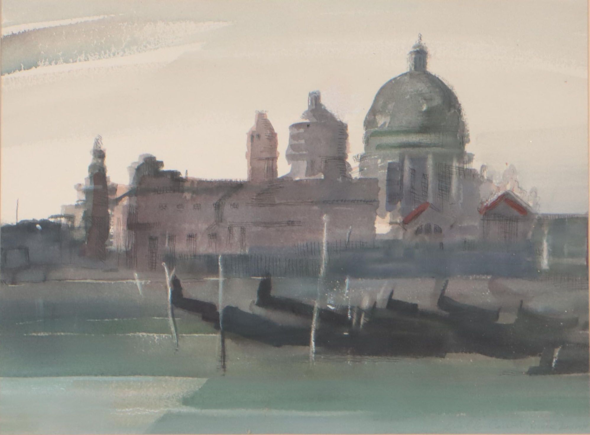 Orville Carroll Watercolor Painting "Venice," 1970