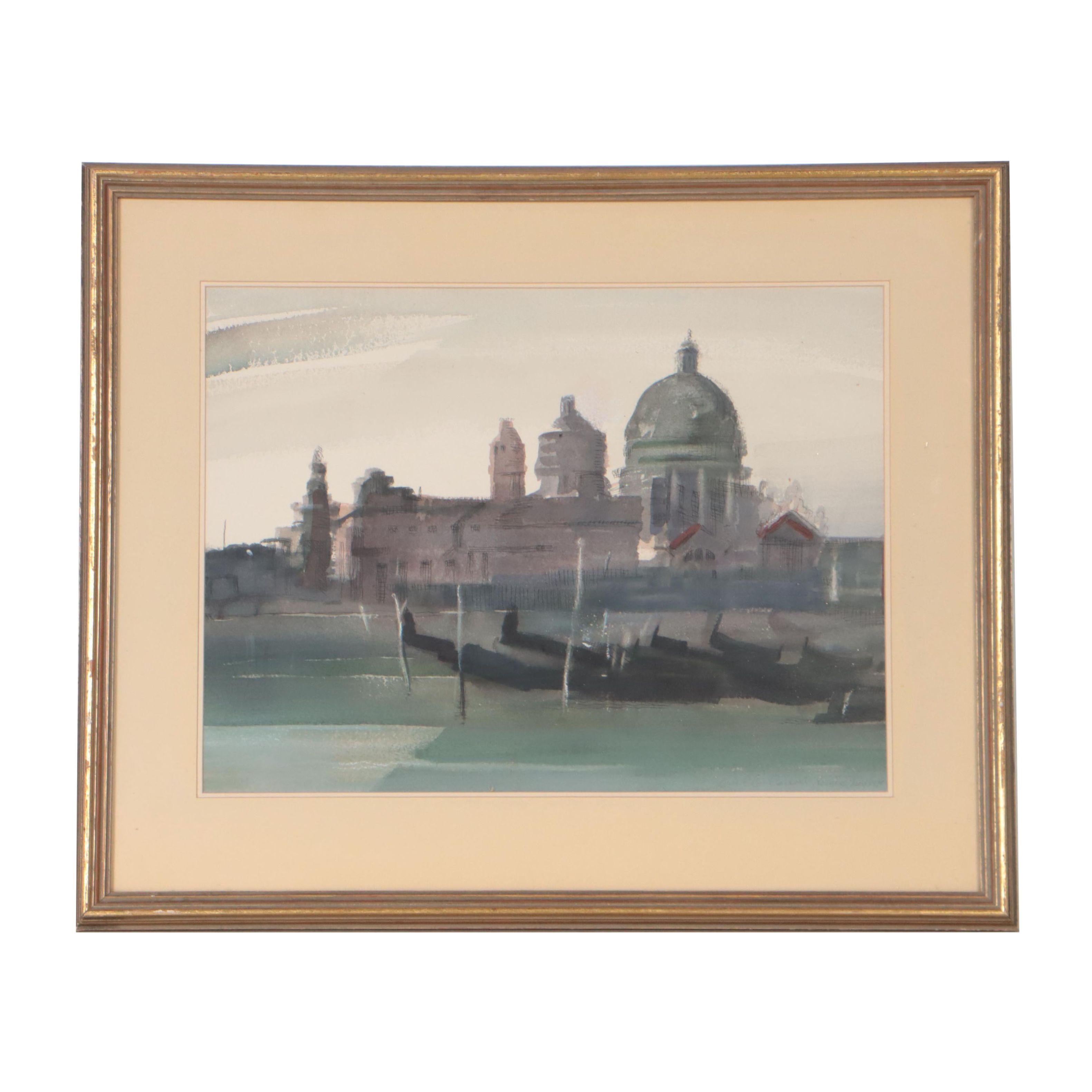 Orville Carroll Watercolor Painting "Venice," 1970