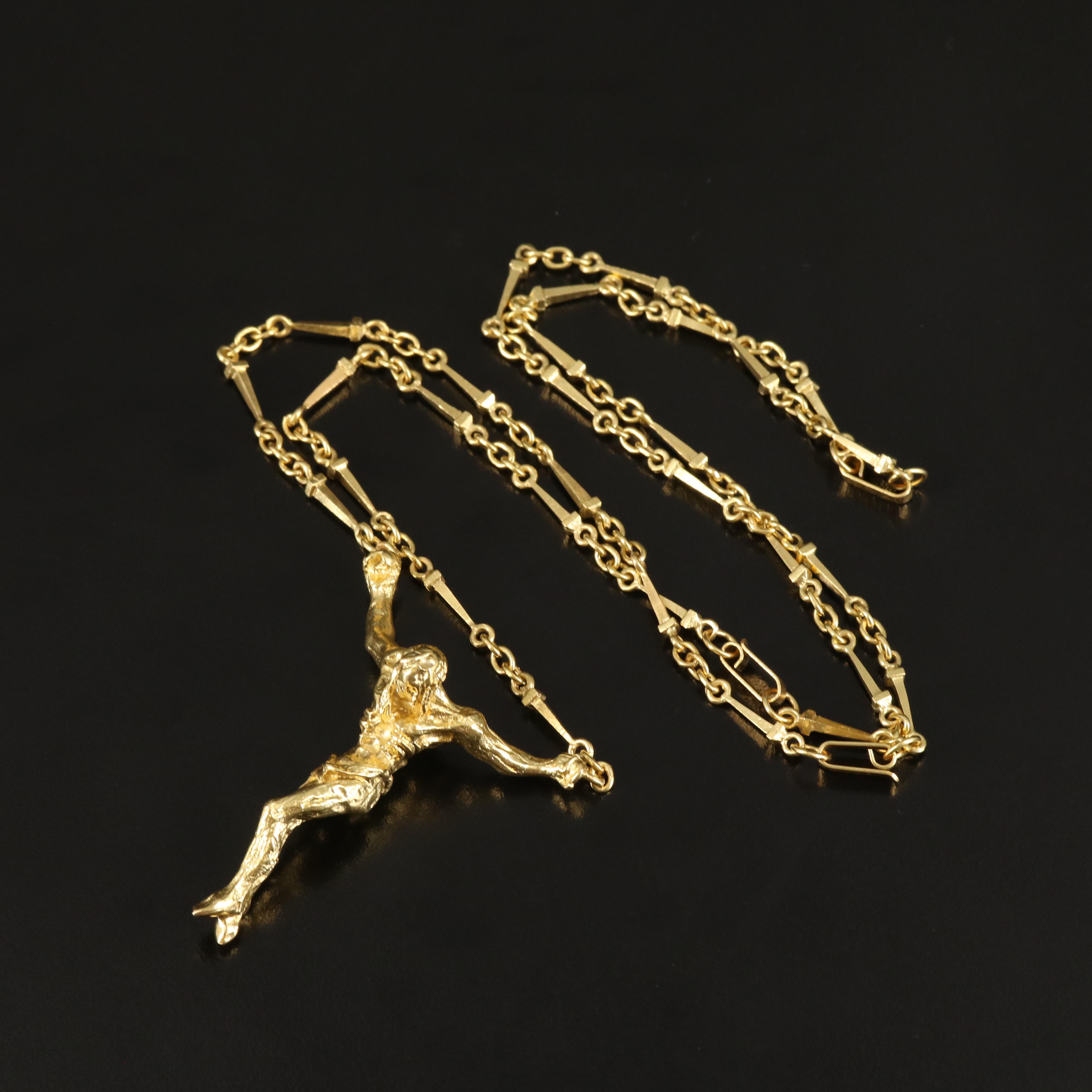 Salvador Dali "Christo De San Juan De Le Cruz" 18K Necklace