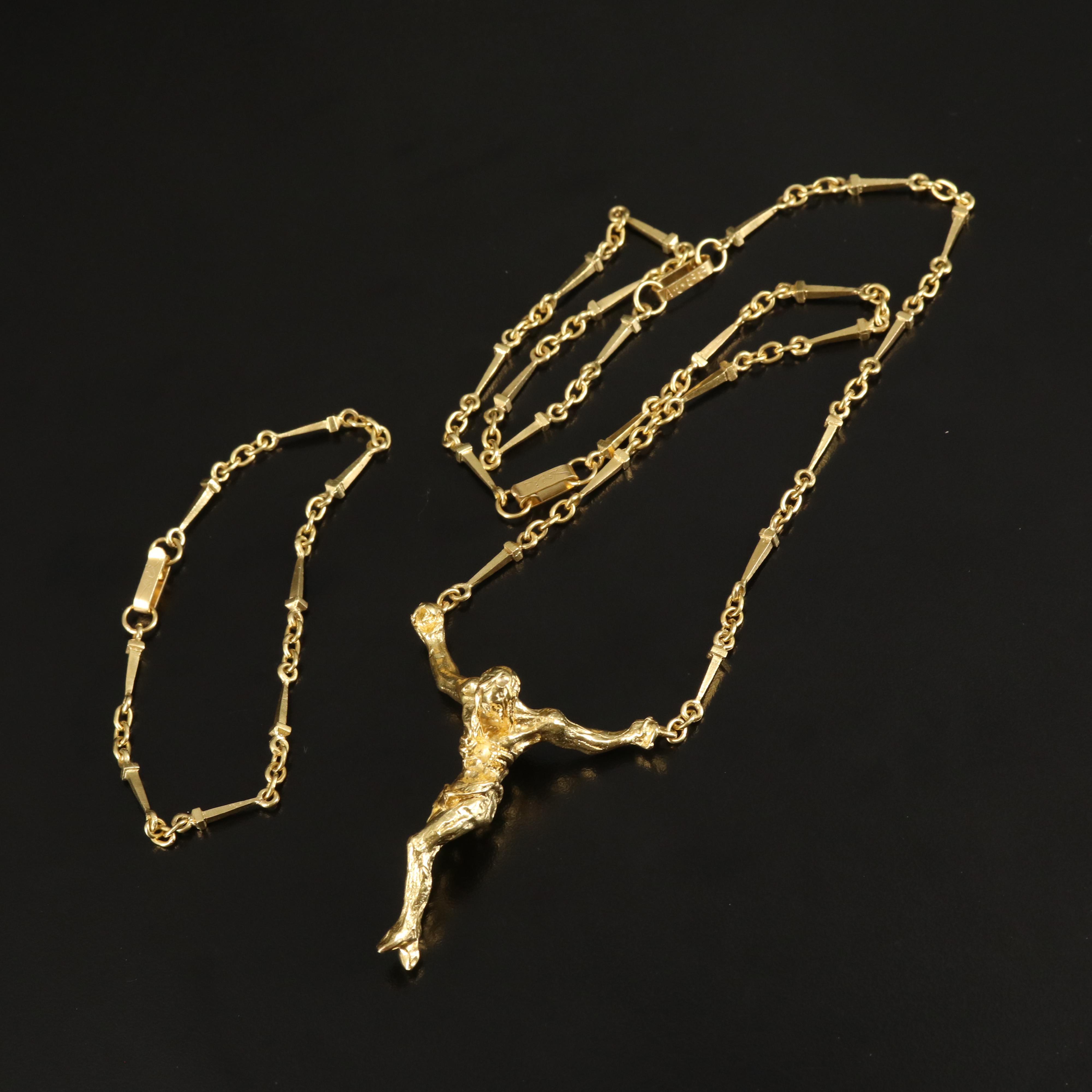 Salvador Dali "Christo De San Juan De Le Cruz" 18K Necklace