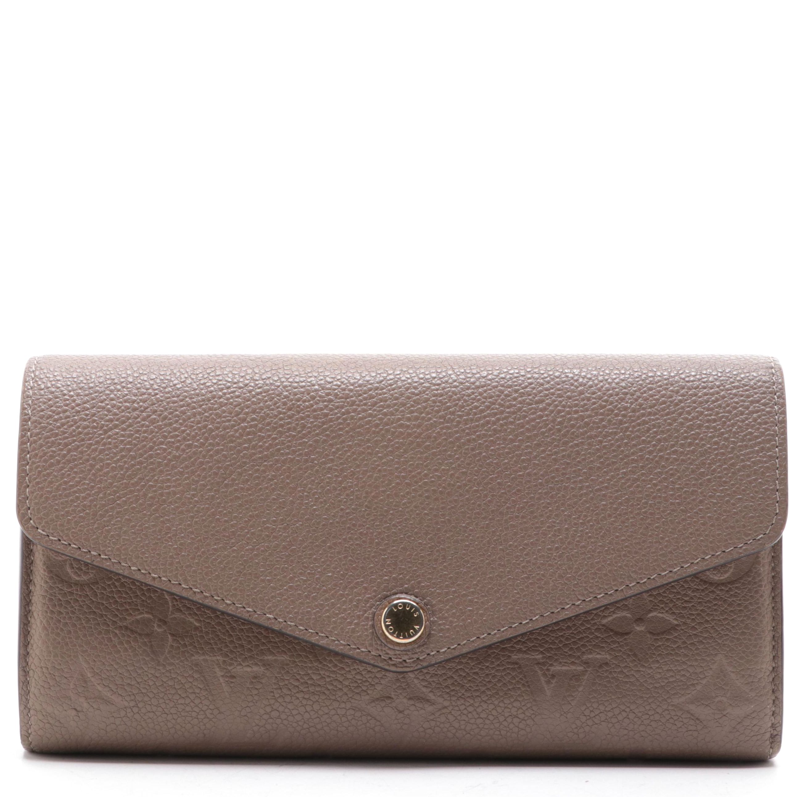 Louis Vuitton Sarah Wallet in Turtledove Empreinte Leather