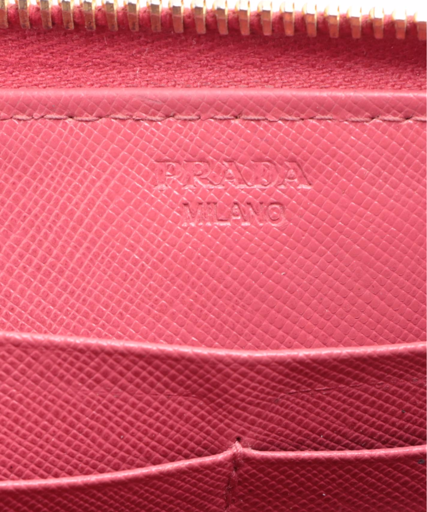 Prada Zip-Around Wallet in Pink Saffiano Leather