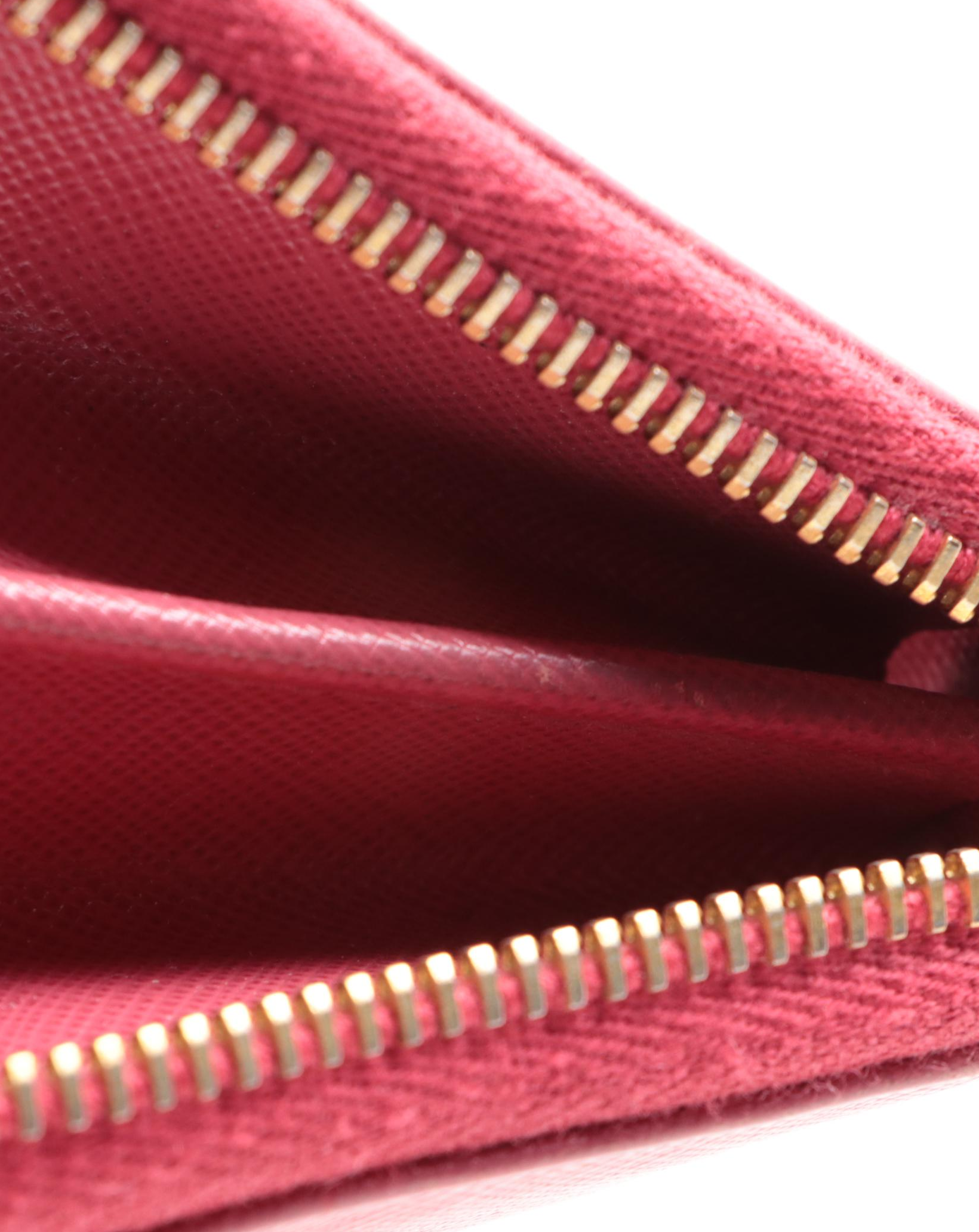 Prada Zip-Around Wallet in Pink Saffiano Leather