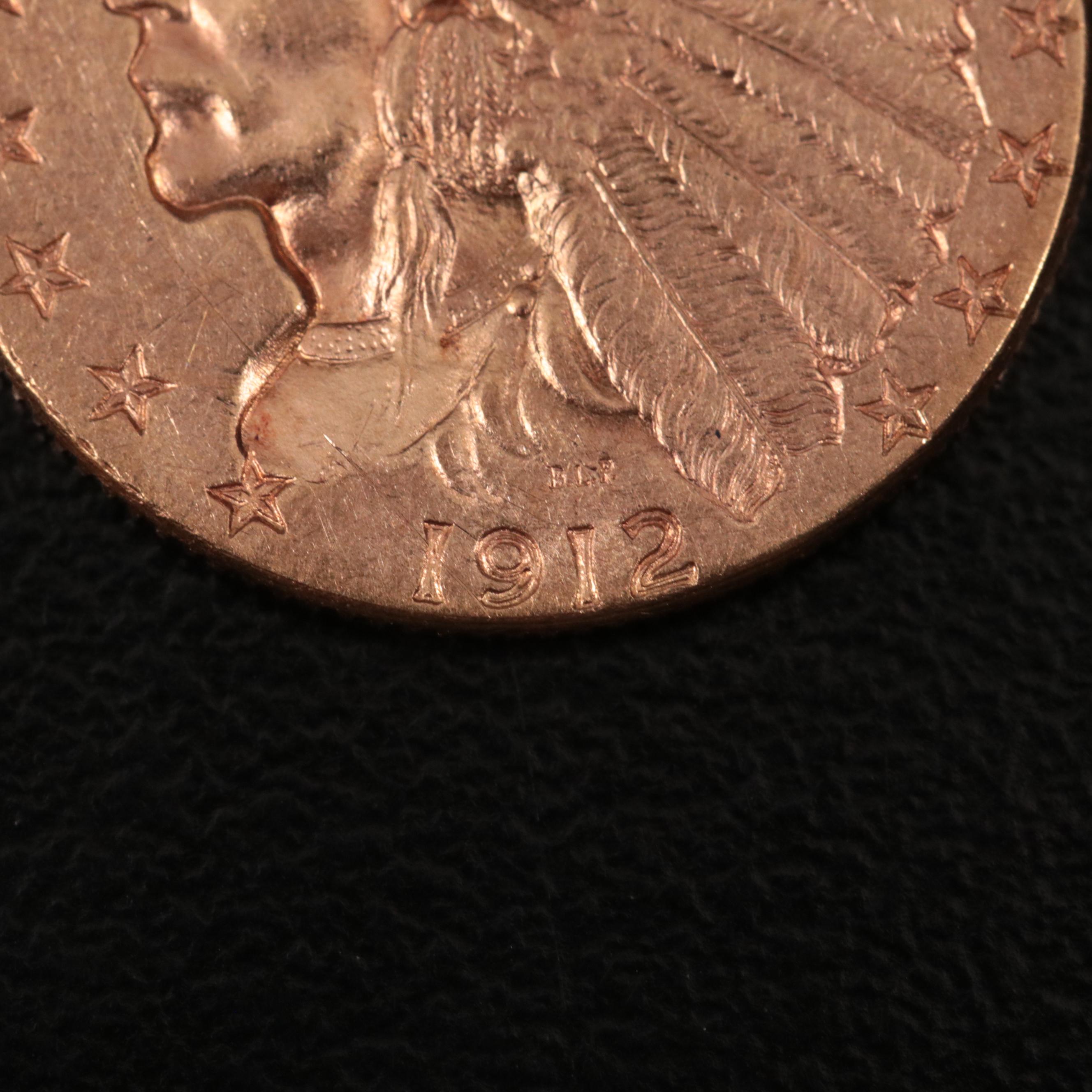 1912 Indian $2 1/2 Gold Coin