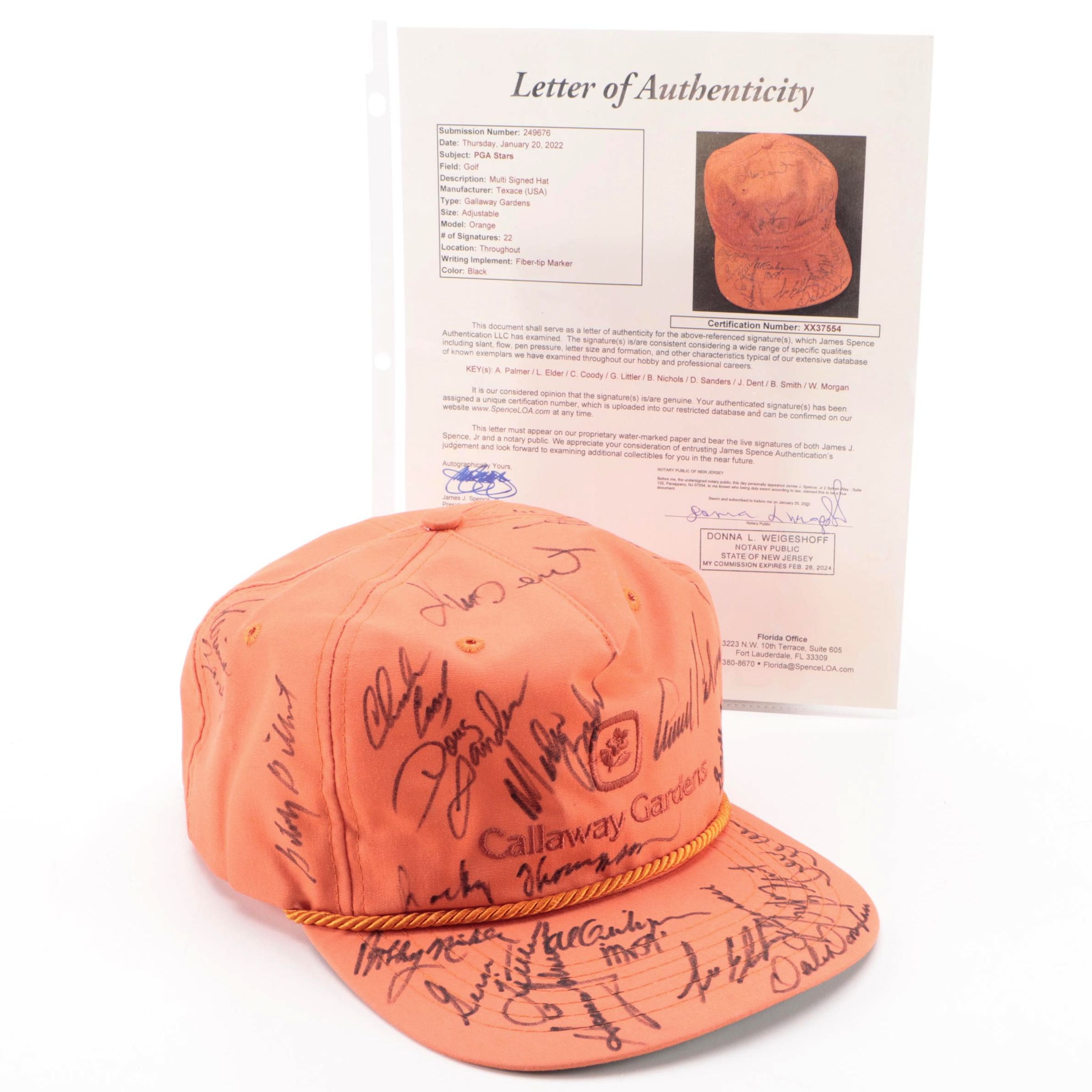 Arnold Palmer, Lee Elder, Gene Littler and More Signed Callaway Gardens Golf Cap
