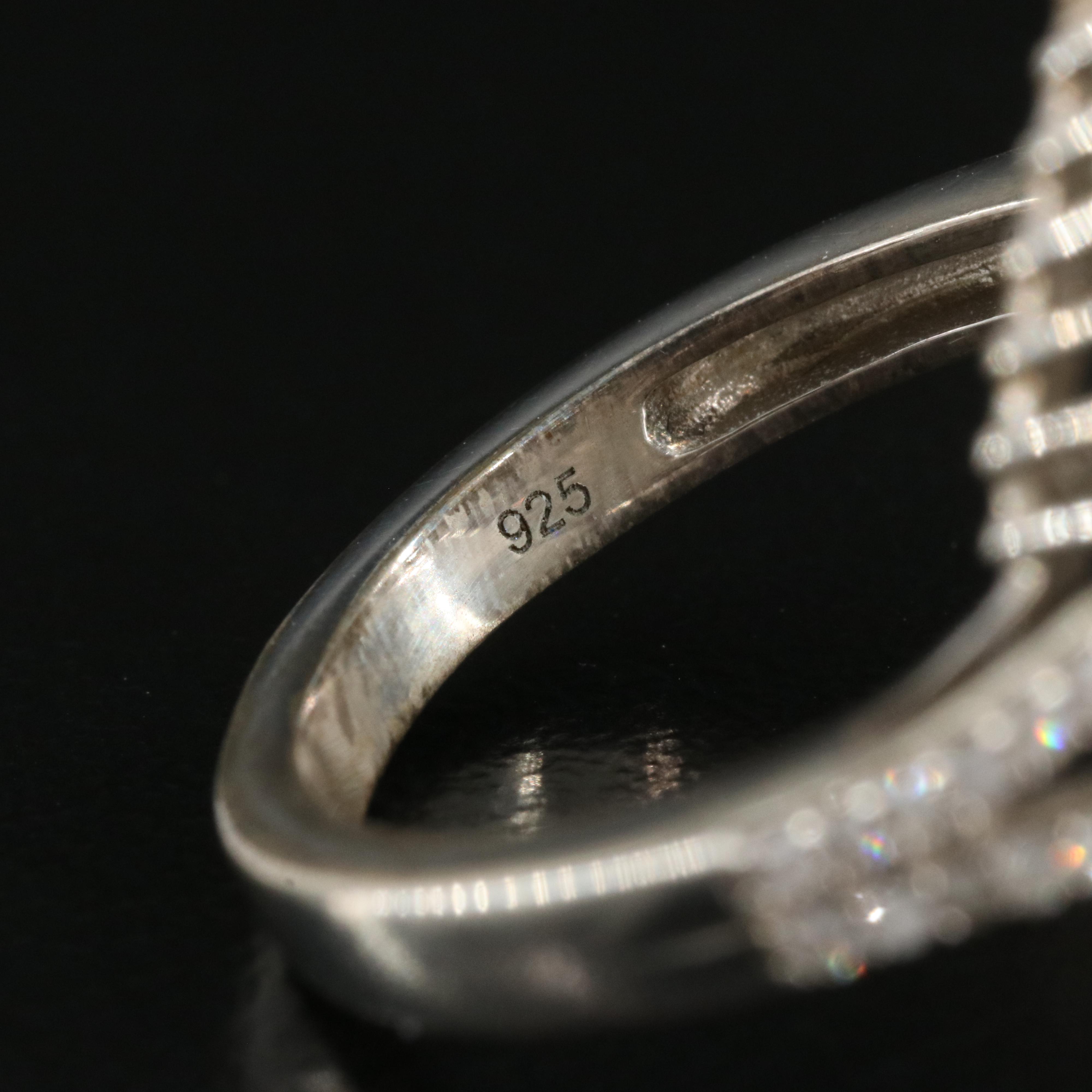 Sterling Diamond Cluster Ring