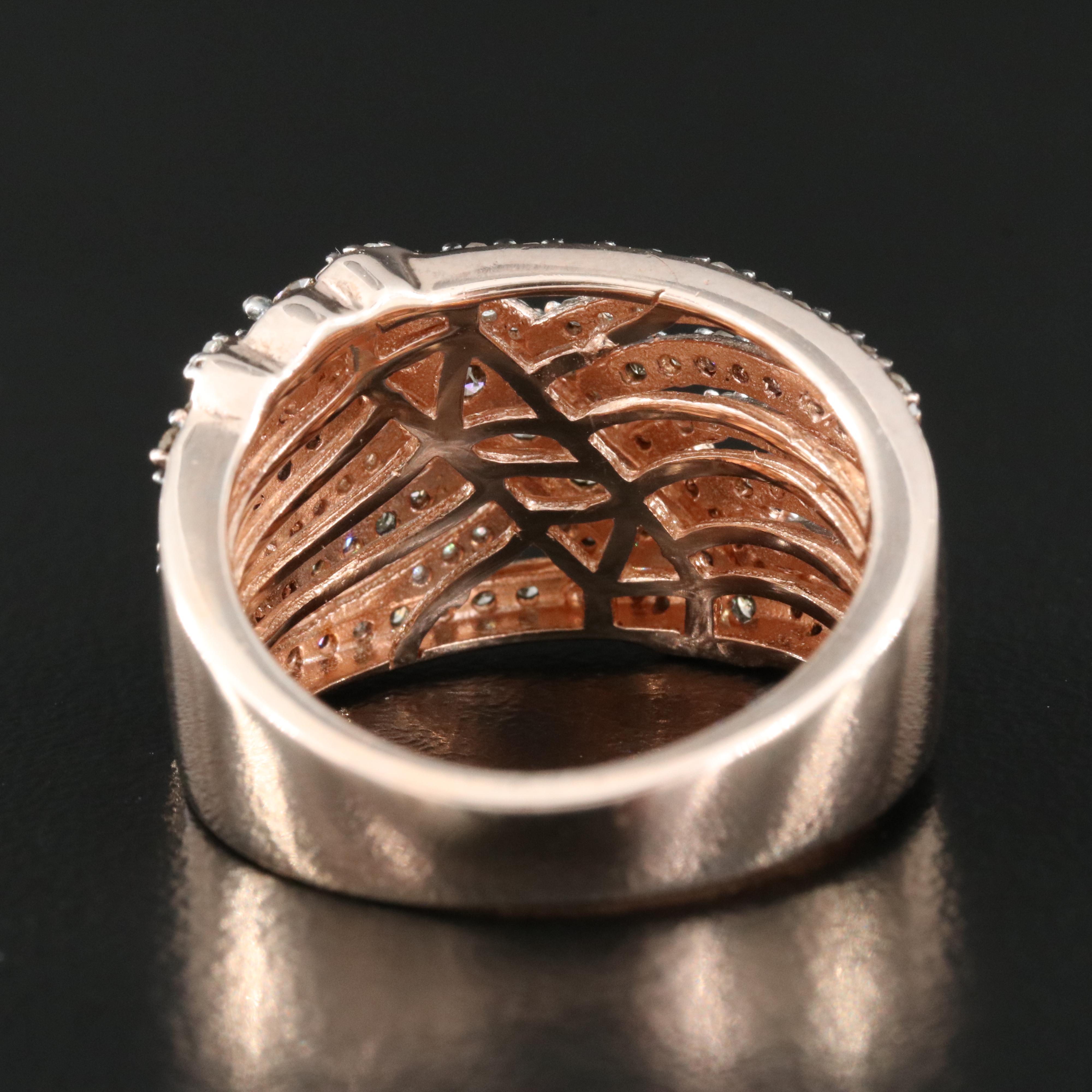 Sterling 1.17 CTW Diamond Crossover Ring