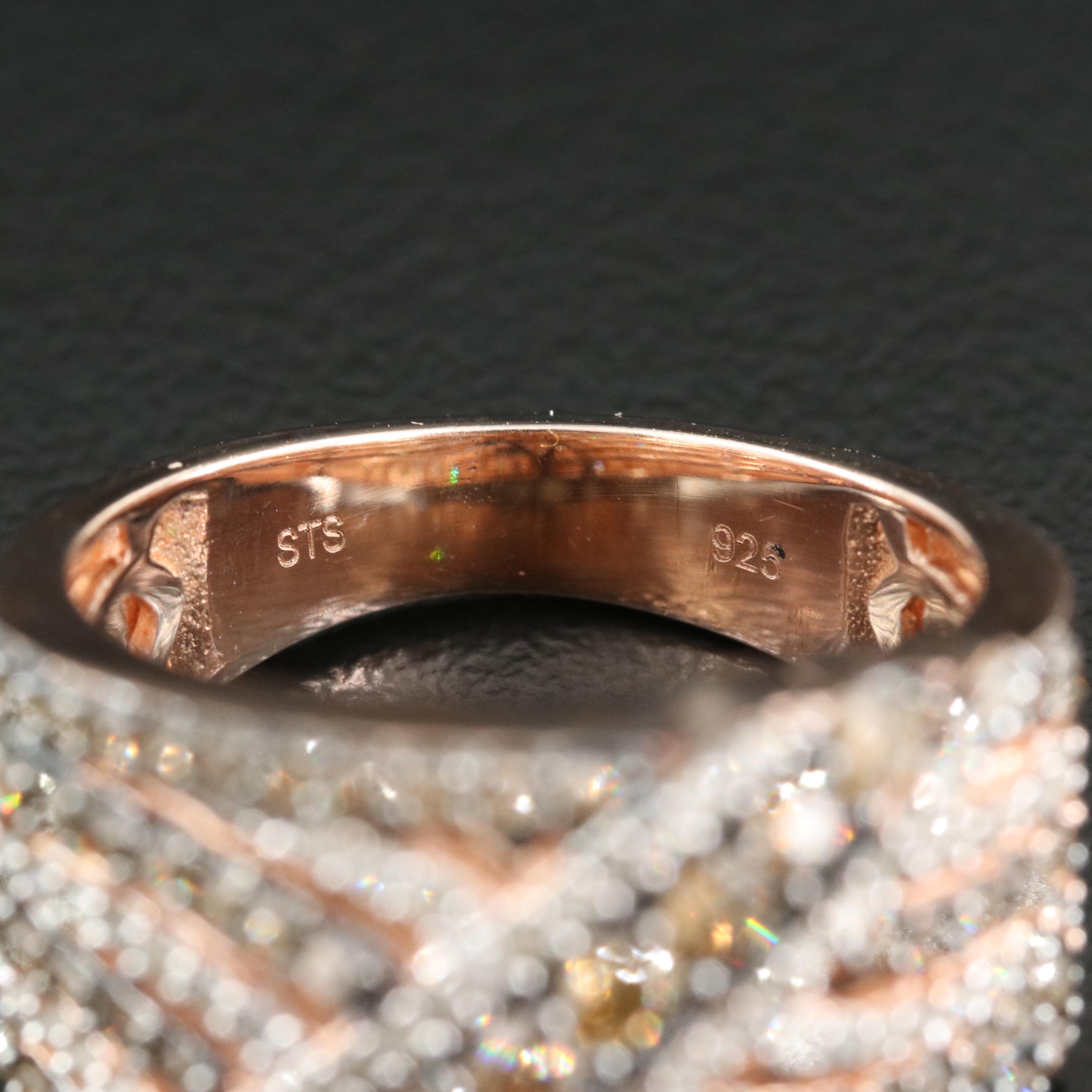 Sterling 1.17 CTW Diamond Crossover Ring