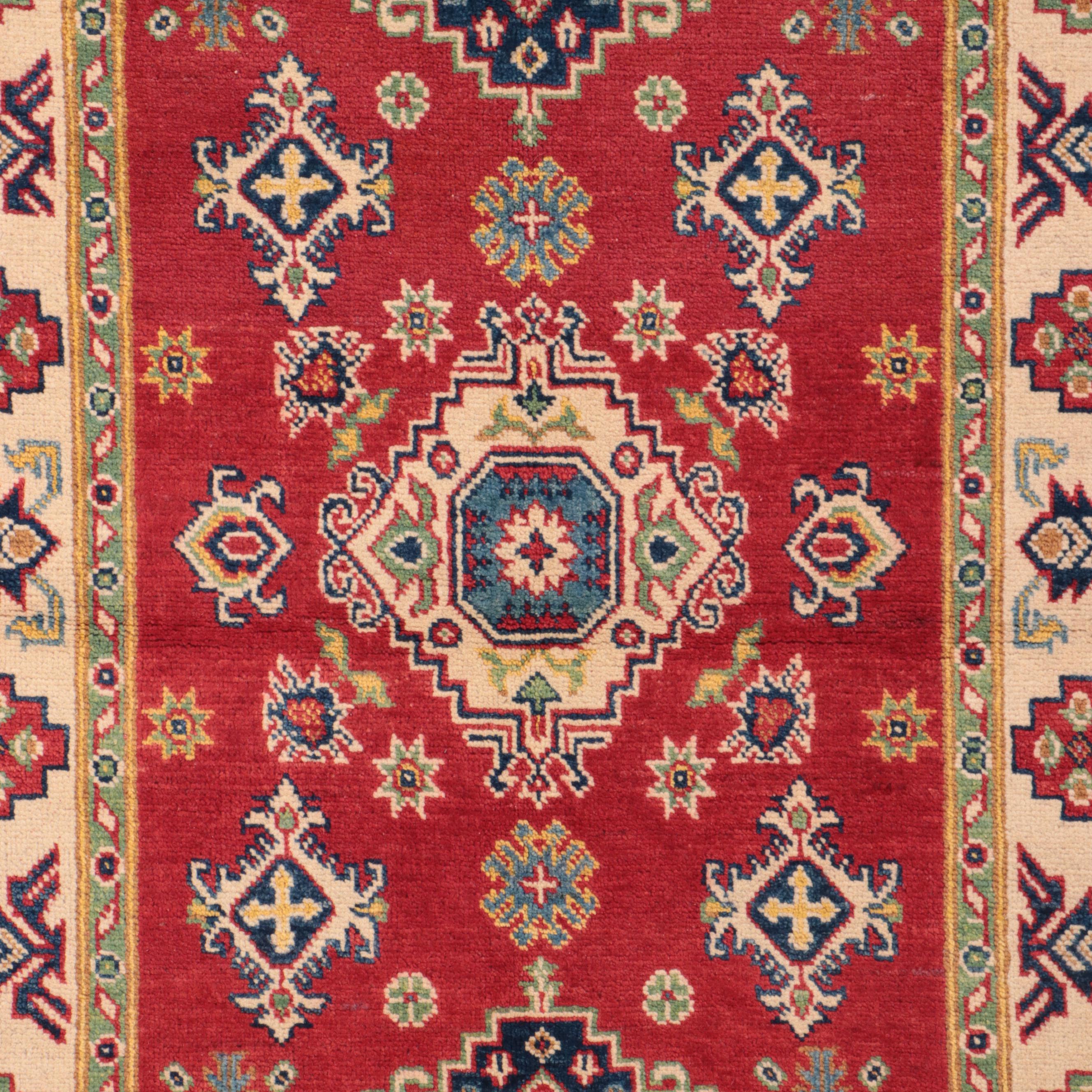 3'2 x 5' Hand-Knotted Pakistani Kazak Style Area Rug