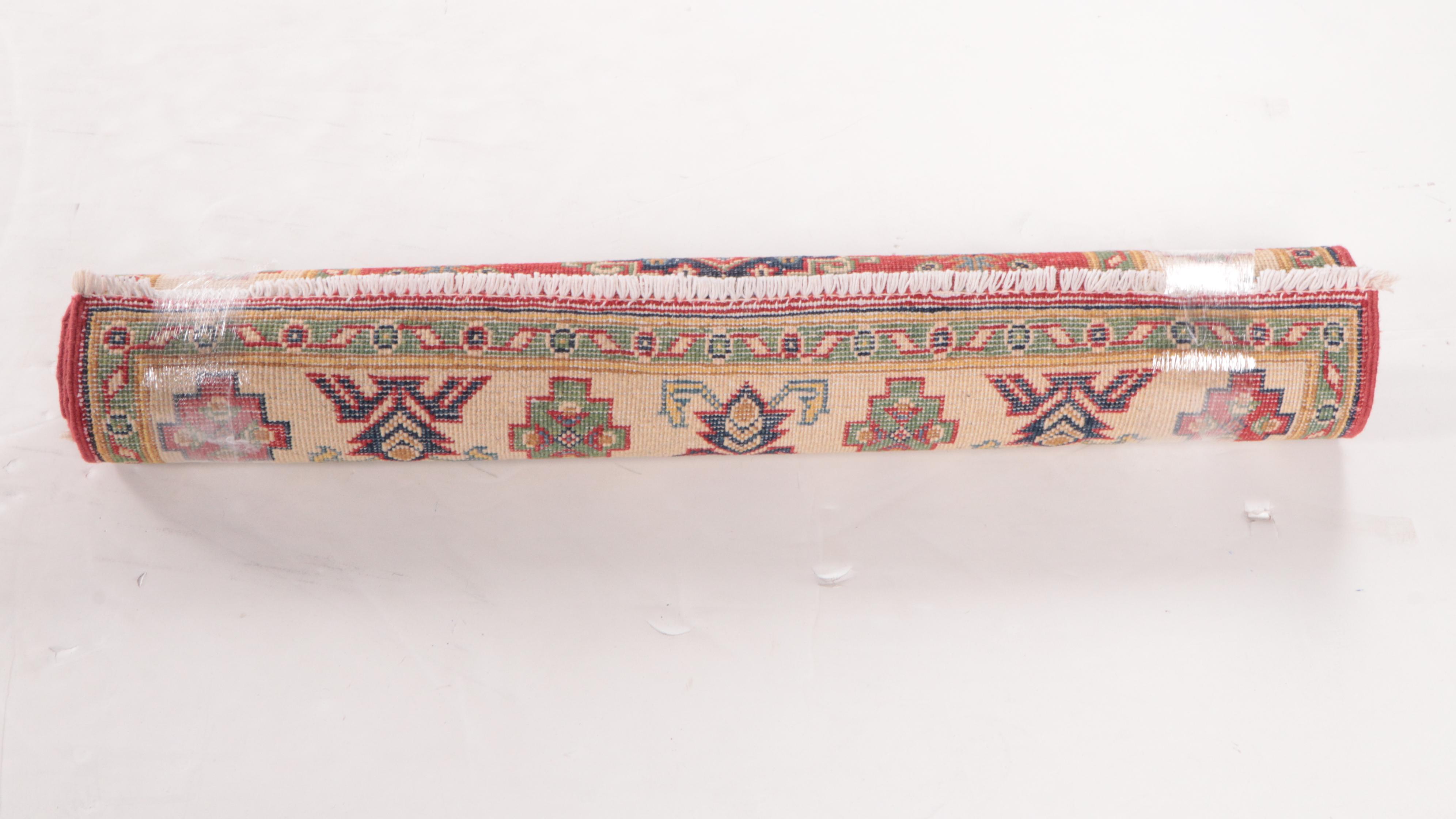 3'2 x 5' Hand-Knotted Pakistani Kazak Style Area Rug