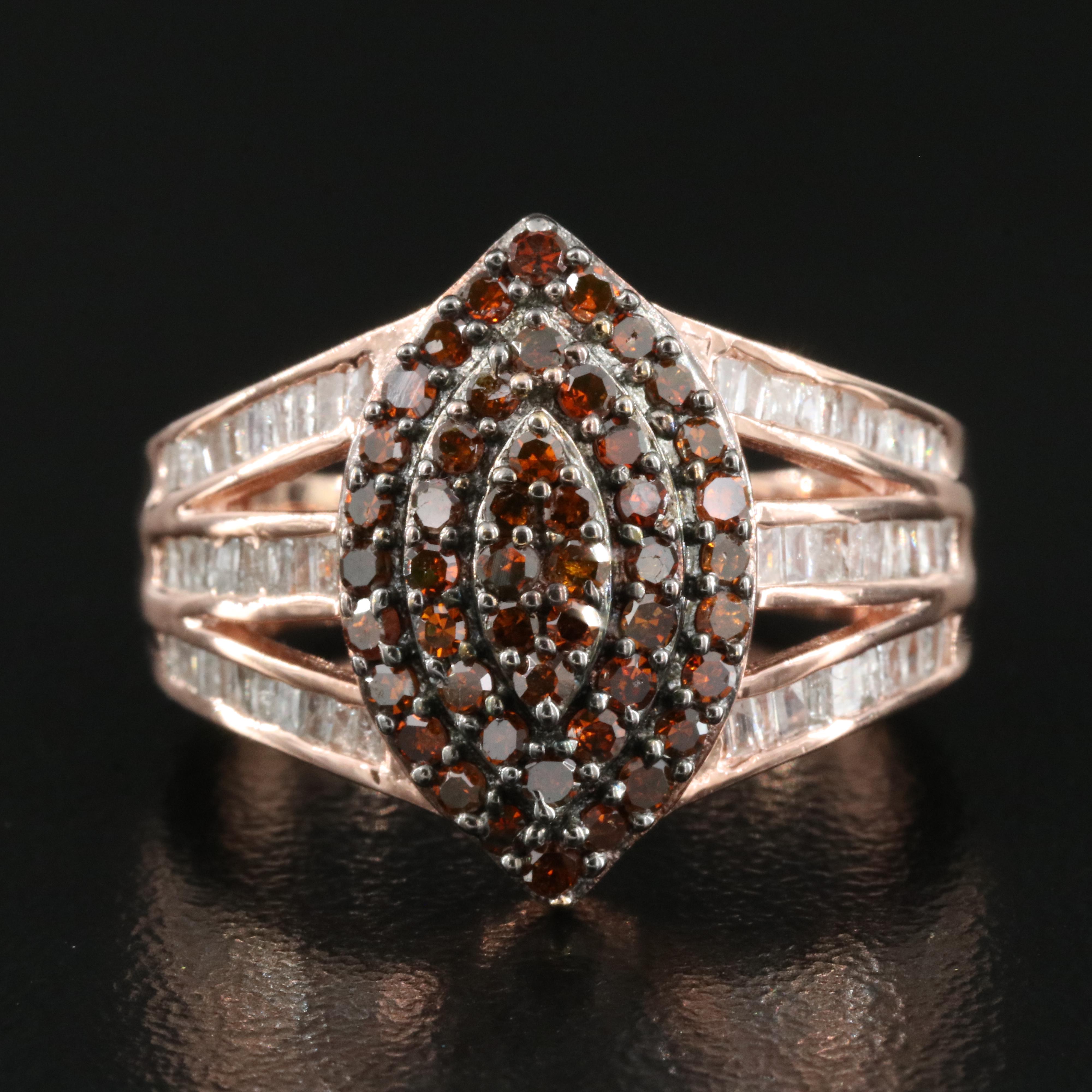 Sterling Diamond Cluster Ring