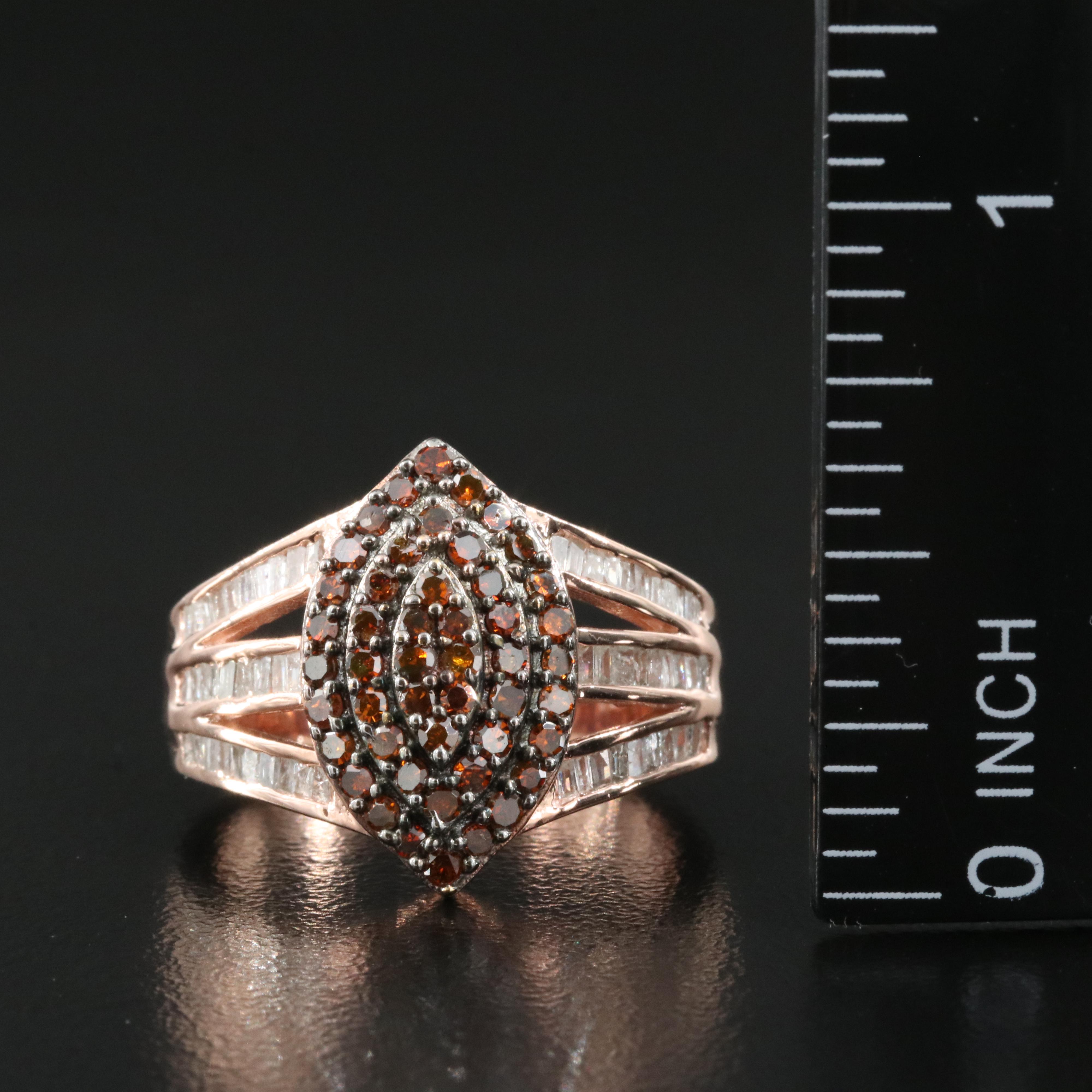 Sterling Diamond Cluster Ring