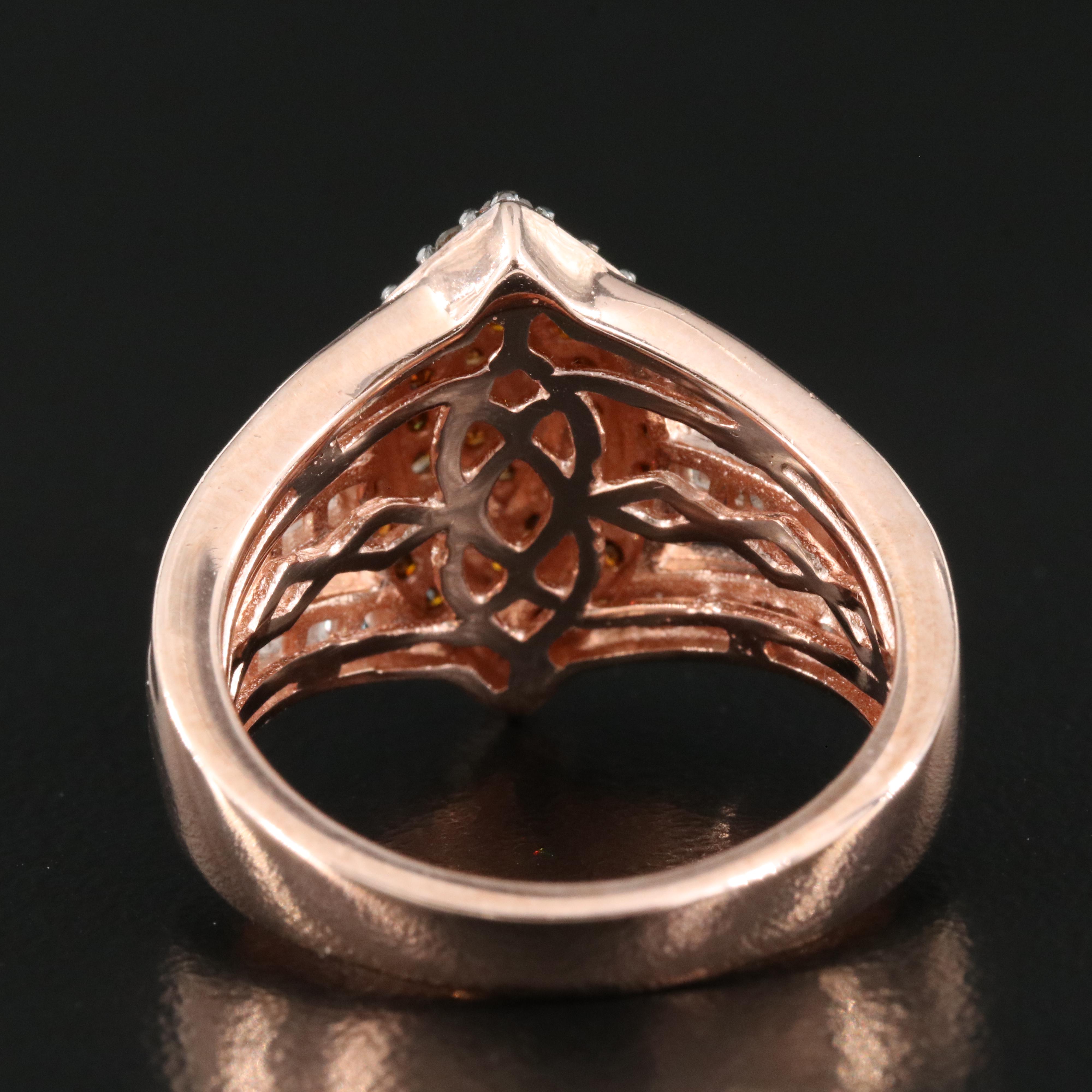 Sterling Diamond Cluster Ring