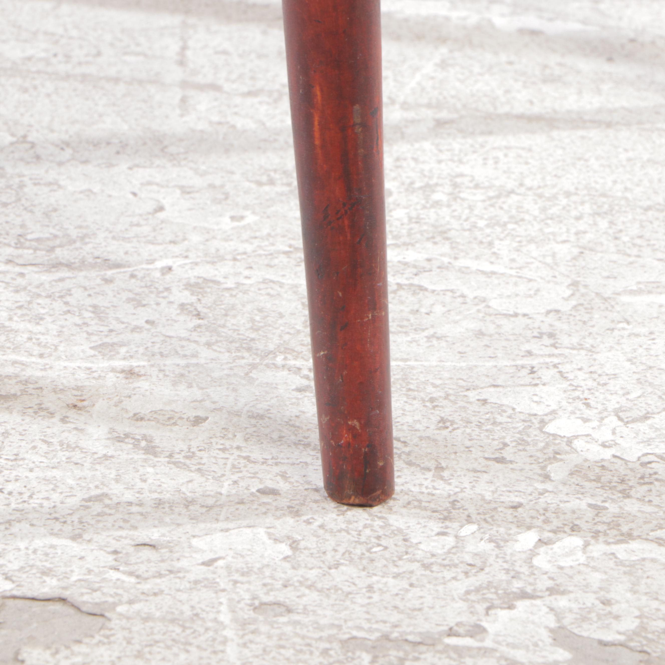 Classical Style Mahogany-Stained and Needlepoint Stool, Early 20th Century