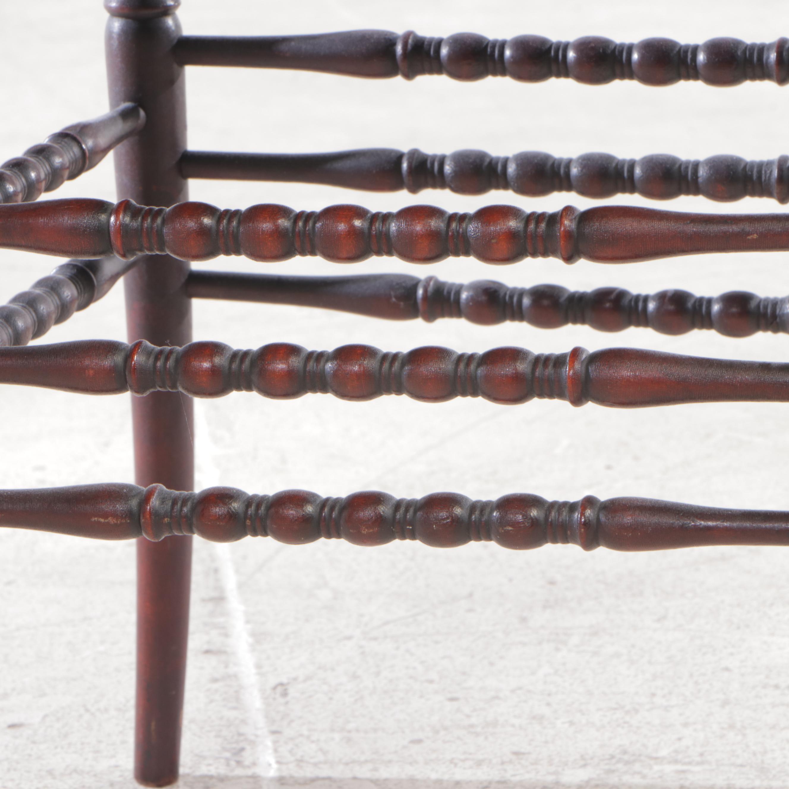 Classical Style Mahogany-Stained and Needlepoint Stool, Early 20th Century