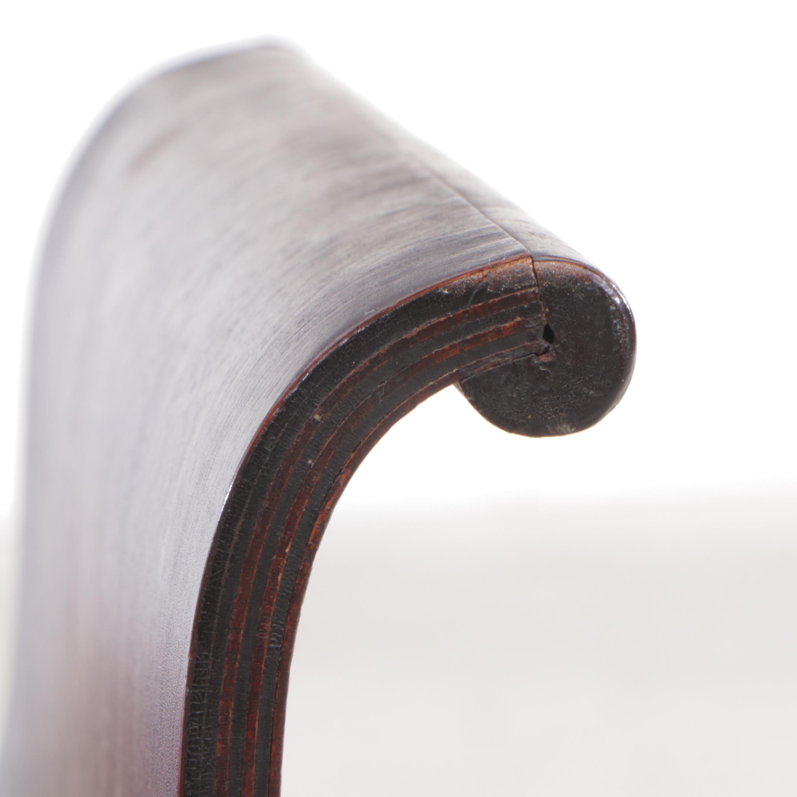 Classical Style Mahogany-Stained and Needlepoint Stool, Early 20th Century