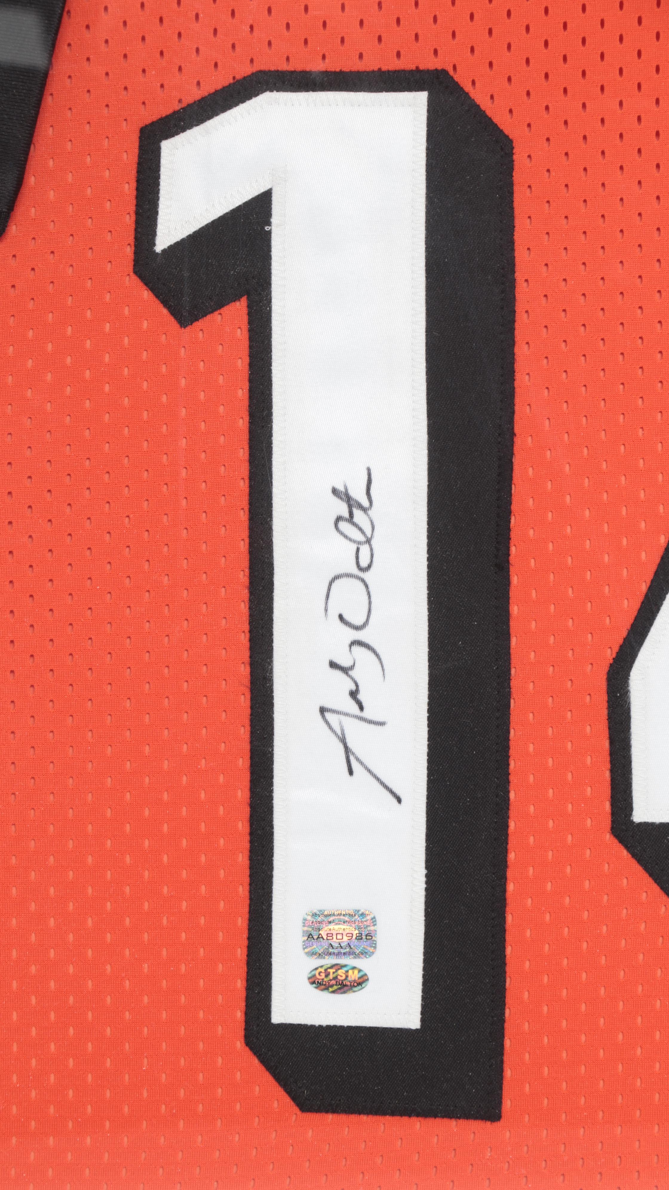 Cincinnati Bengals Andy Dalton Signed Jersey with Cards and Print in Mat Frame