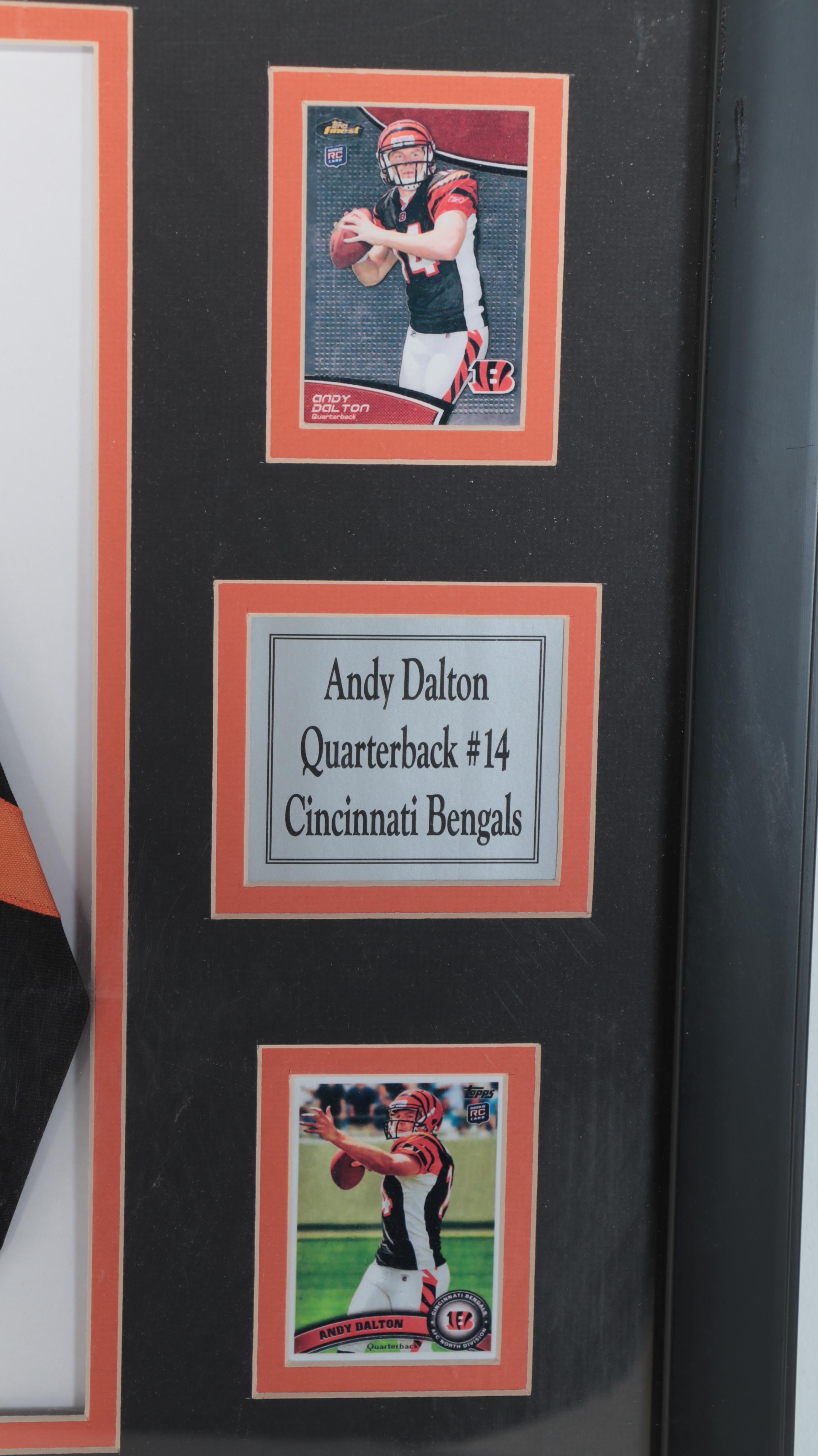 Cincinnati Bengals Andy Dalton Signed Jersey with Cards and Print in Mat Frame