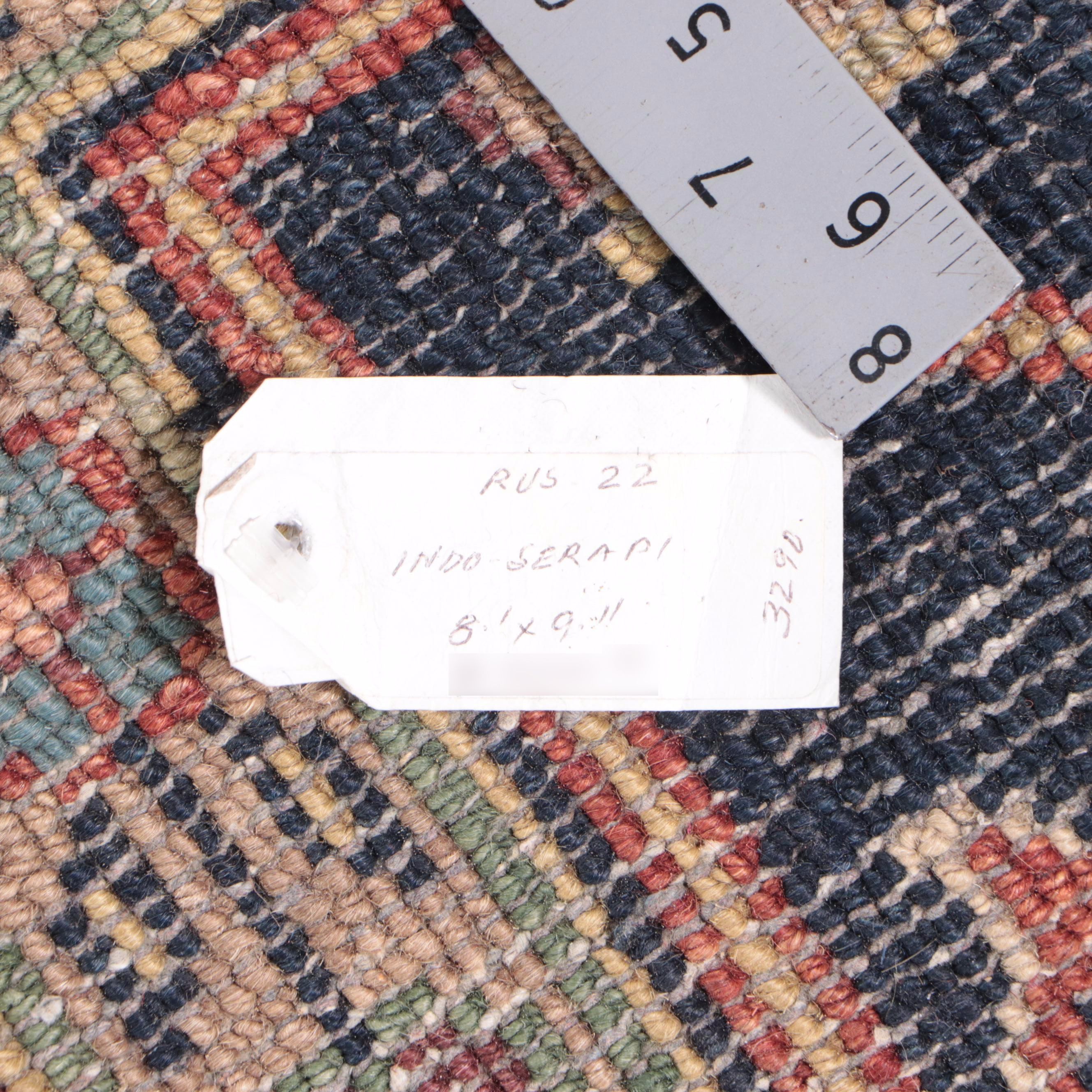 8'1 x 10' Hand-Knotted Indo-Persian Serapi Area Rug