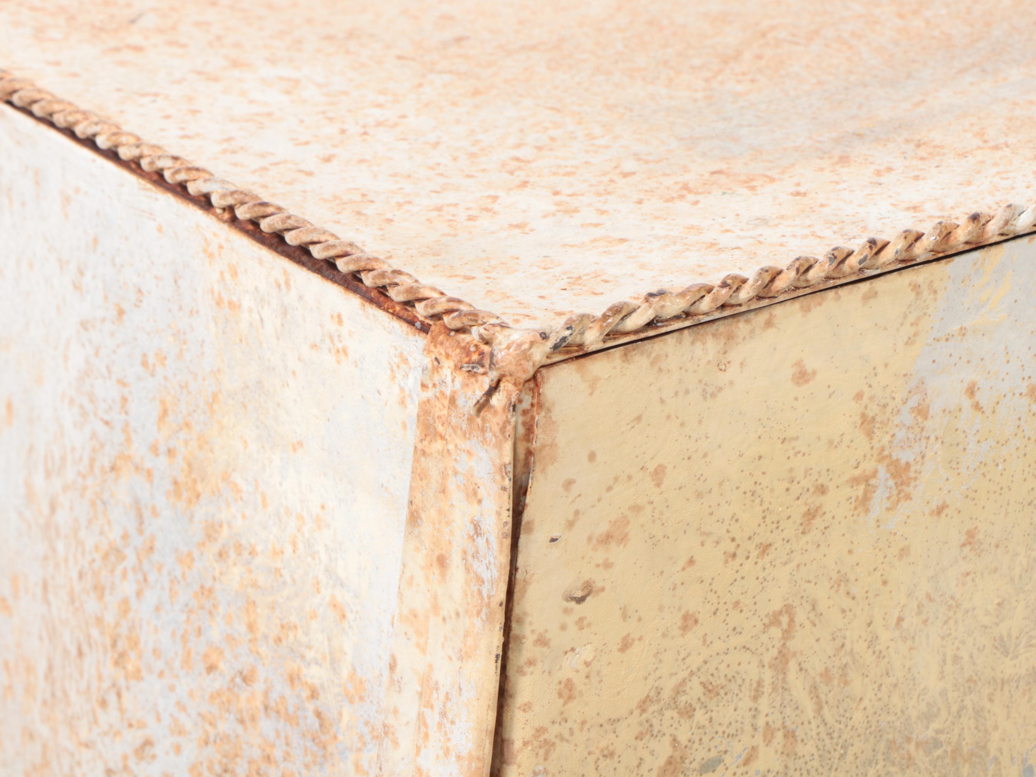 Florentine Embossed and Painted Iron Draped Table, Mid-20th Century