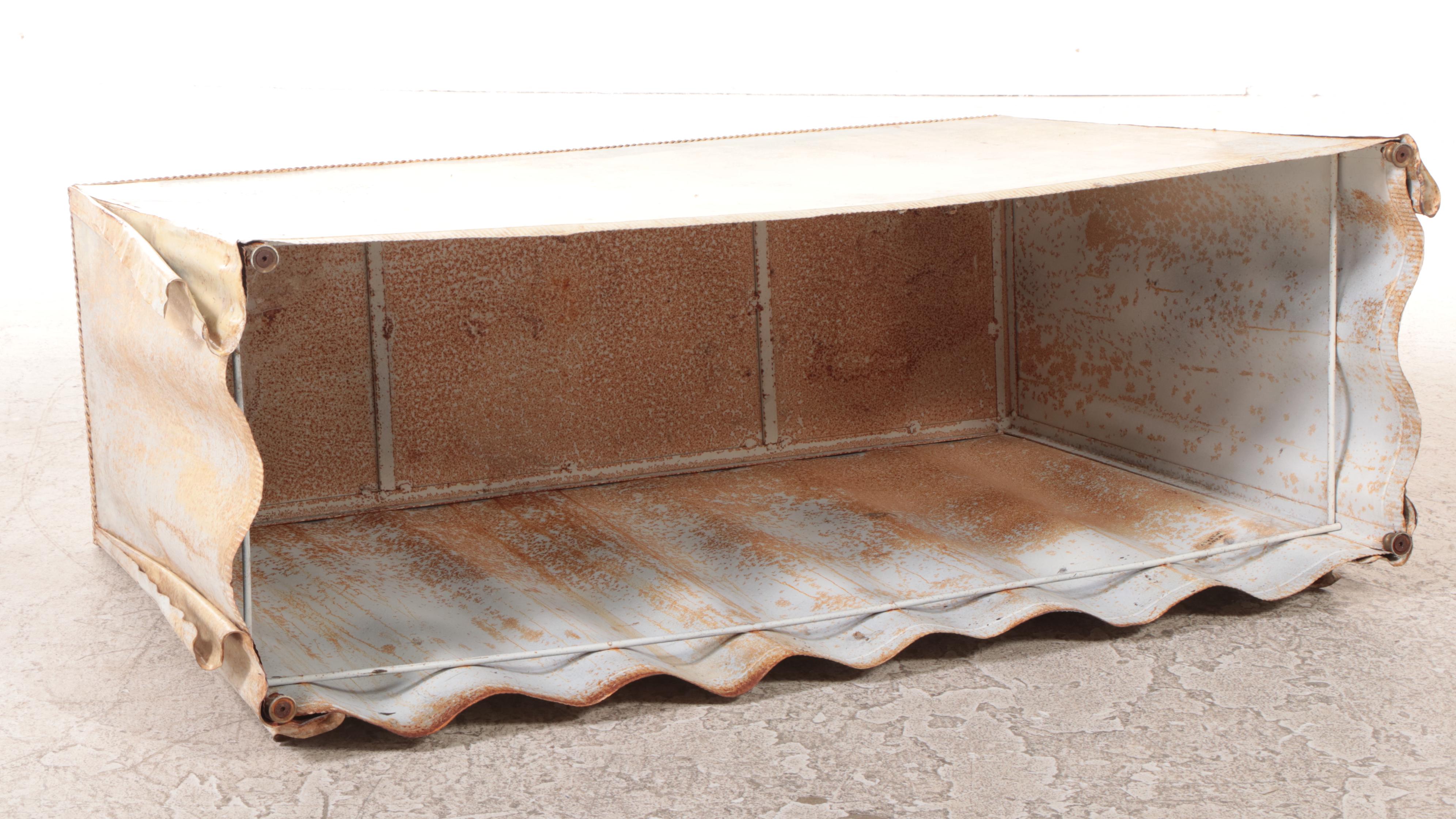 Florentine Embossed and Painted Iron Draped Table, Mid-20th Century