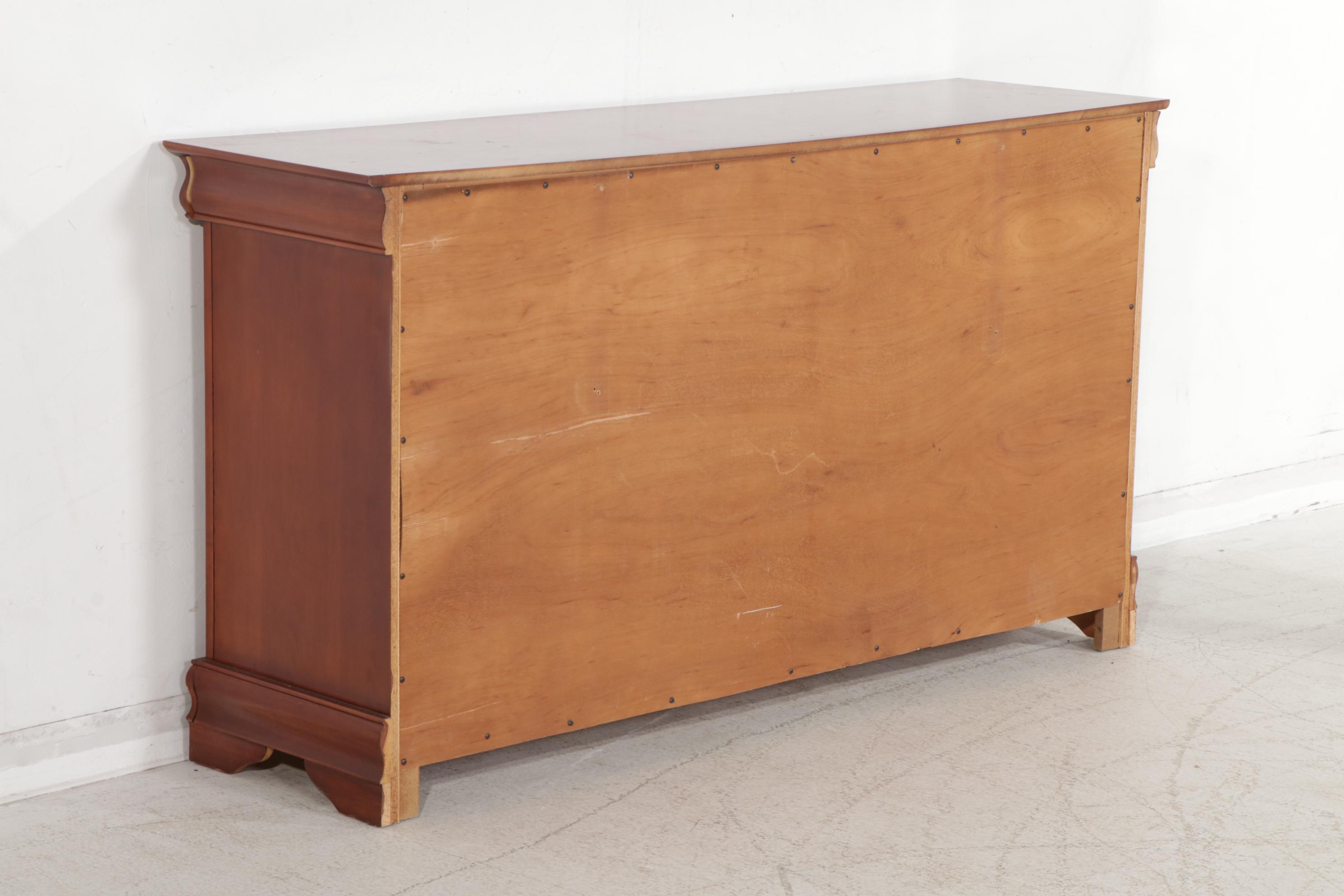 Louis Philippe Style Cherry-Stained Dresser with Mirror