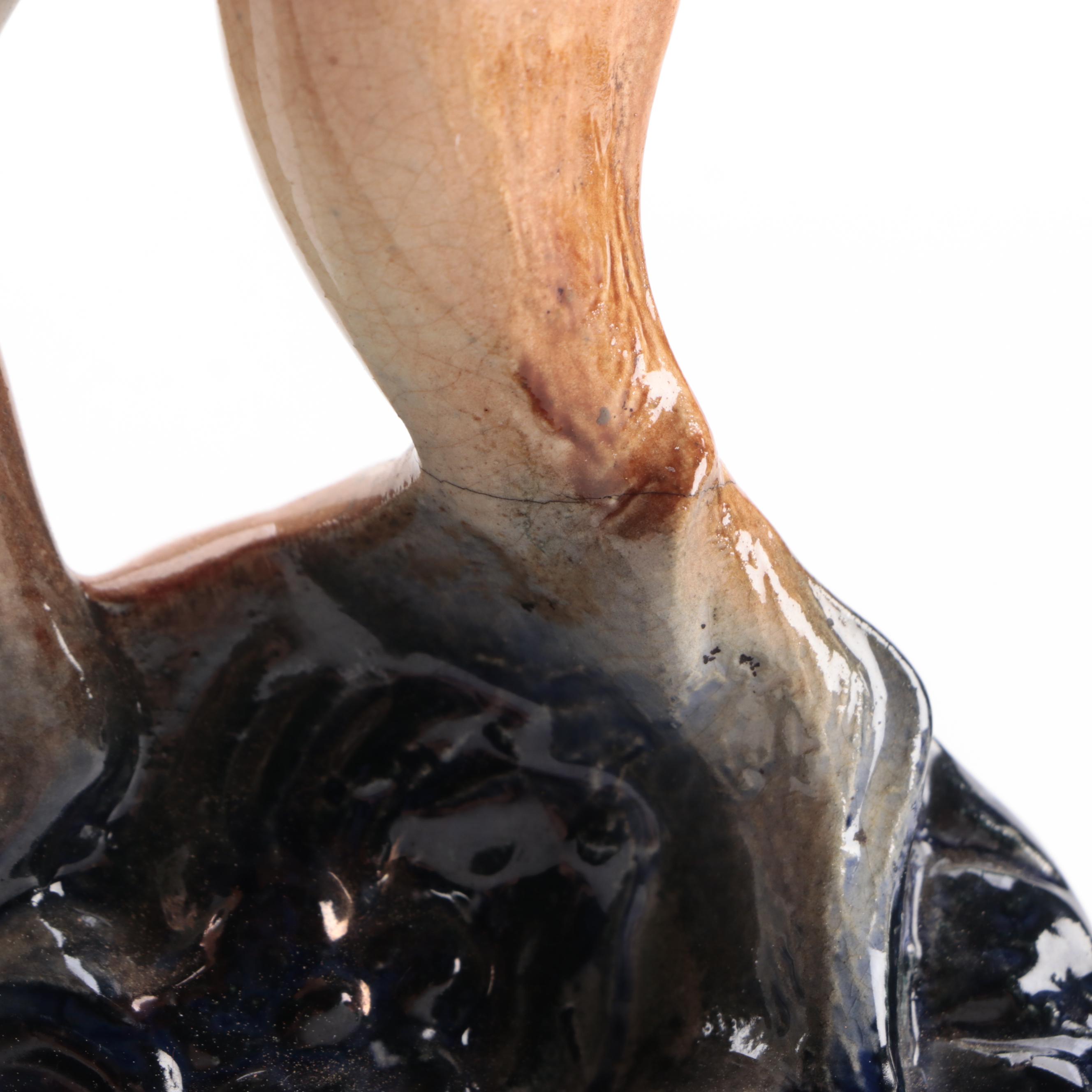 Staffordshire Style Greyhound Hunting Dog Figurine, Mid-20th Century