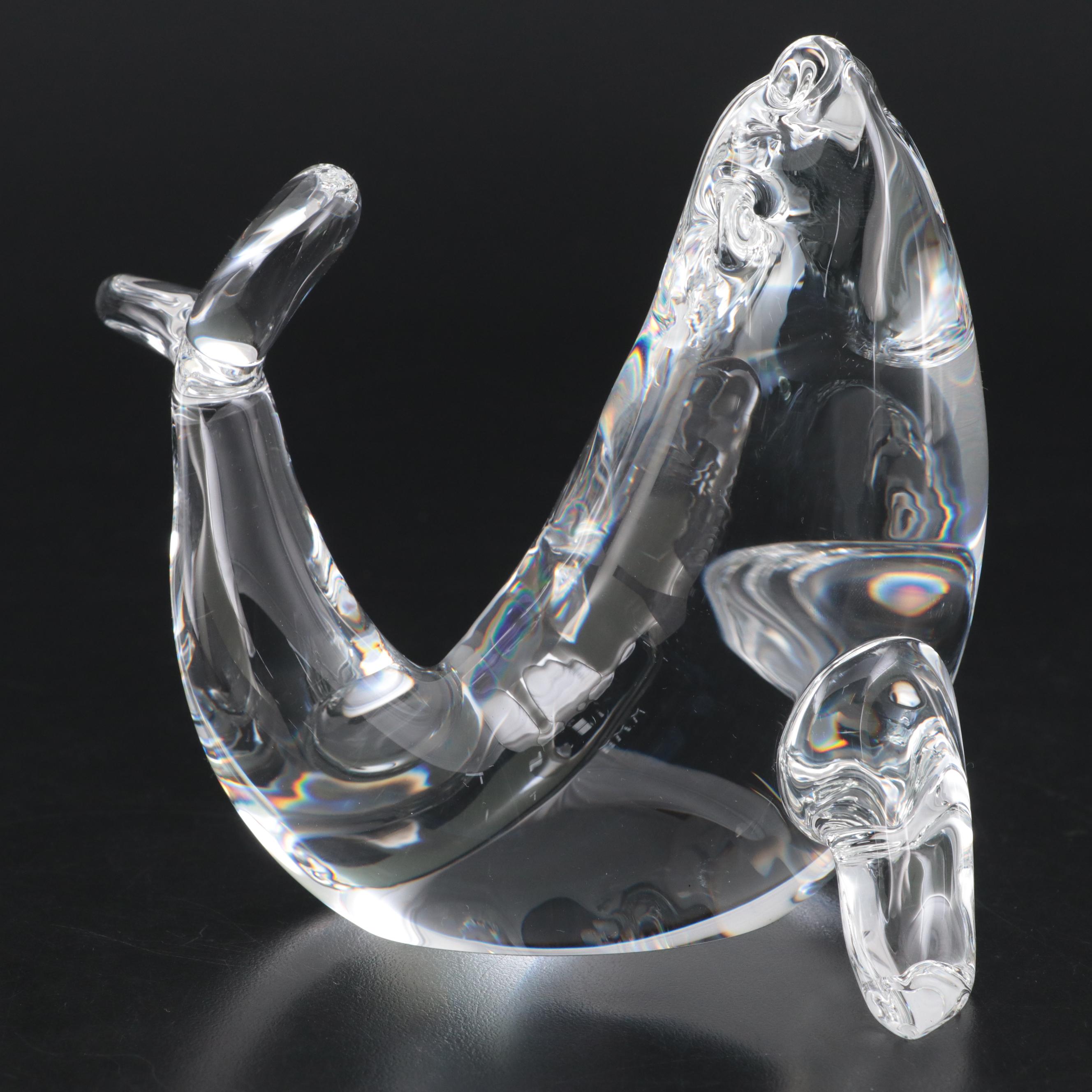 Steuben Art Glass "Playful Sea Lion" Figurine, Late 20th Century