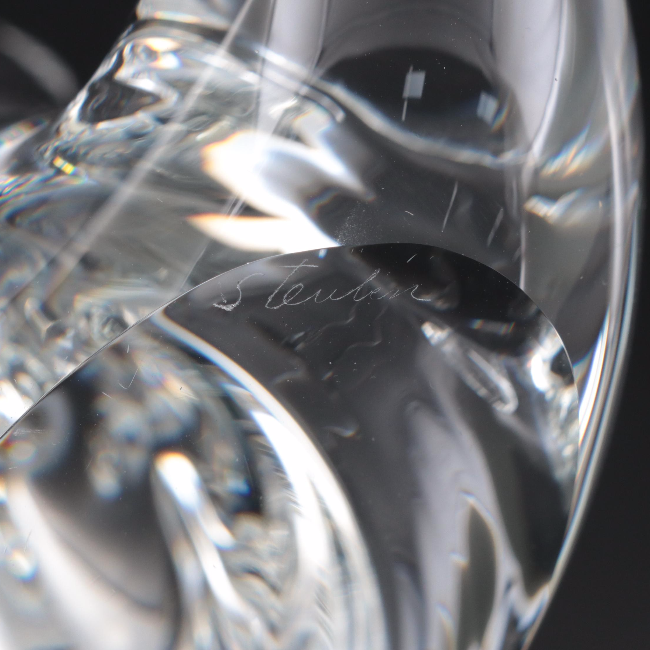 Steuben Art Glass "Playful Sea Lion" Figurine, Late 20th Century